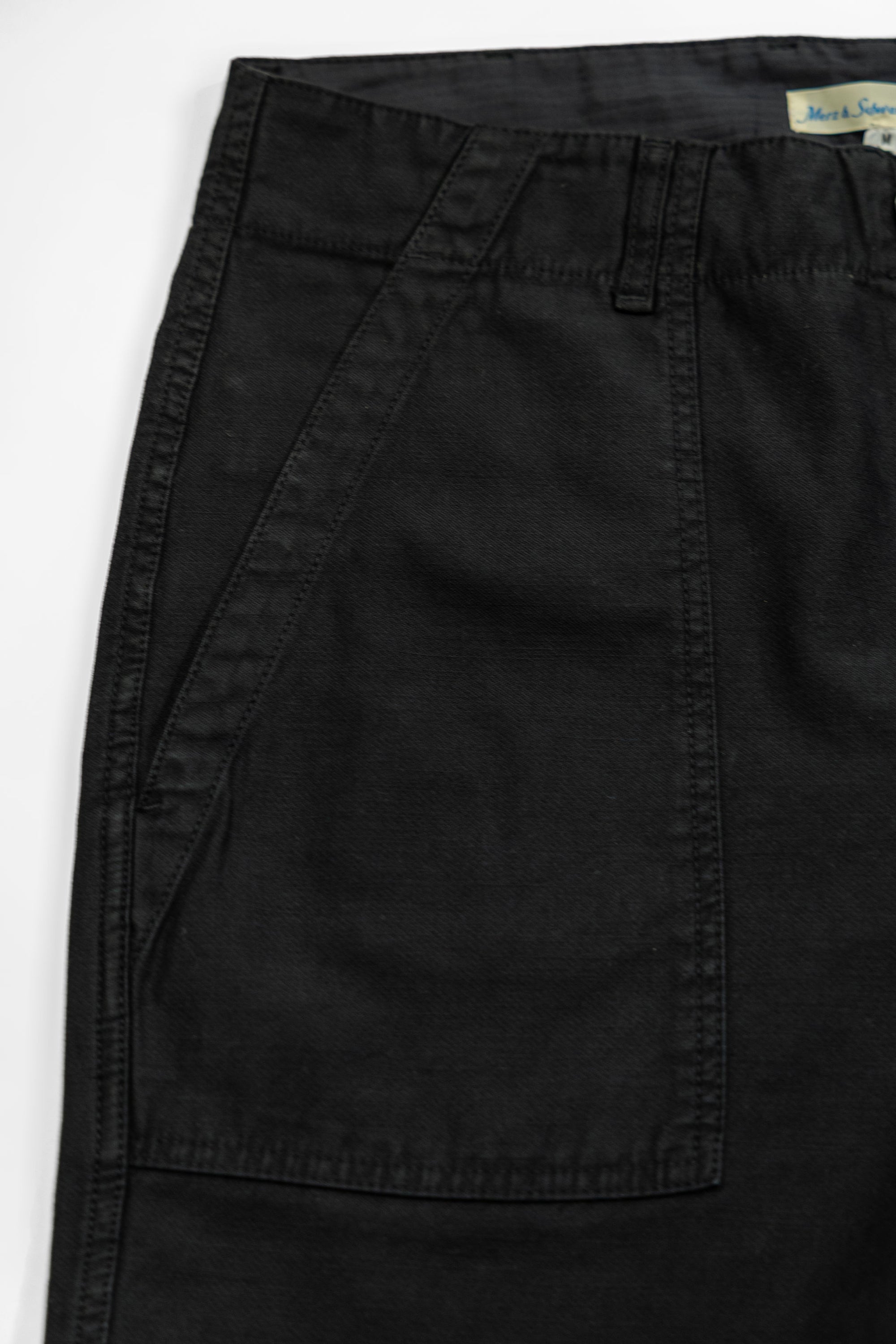 Merz b. Schwanen SENDO01SC Sateen Canvas Fatigue Pants - Storm Black