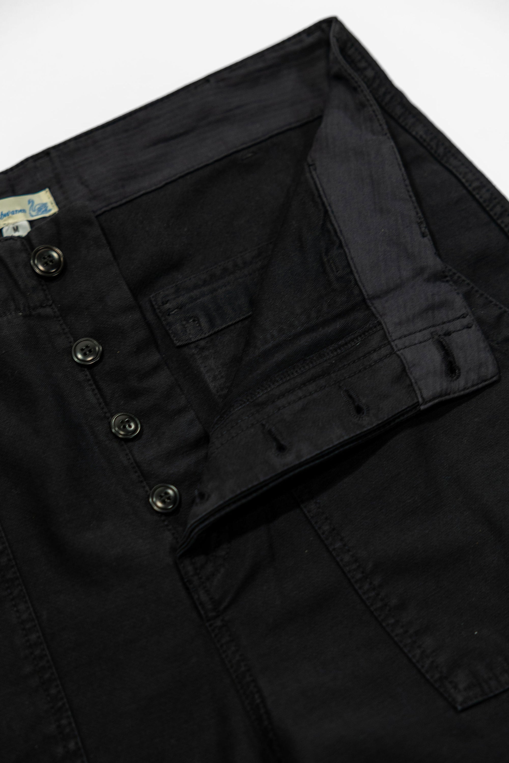 Merz b. Schwanen SENDO01SC Sateen Canvas Fatigue Pants - Storm Black