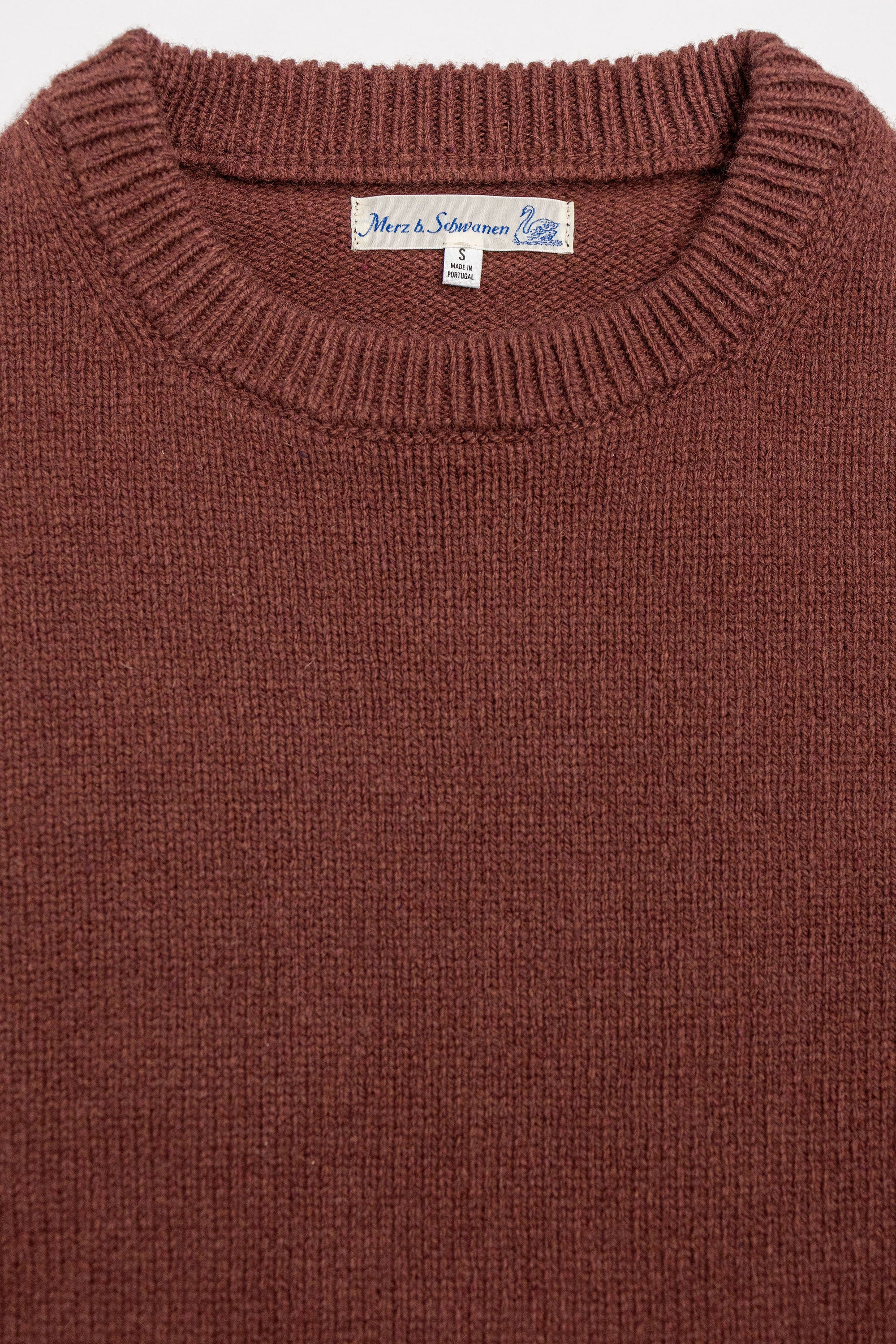 Merz b. Schwanen LOCC01 Crew Pullover Merino Cashmere Blend - Dark Brown