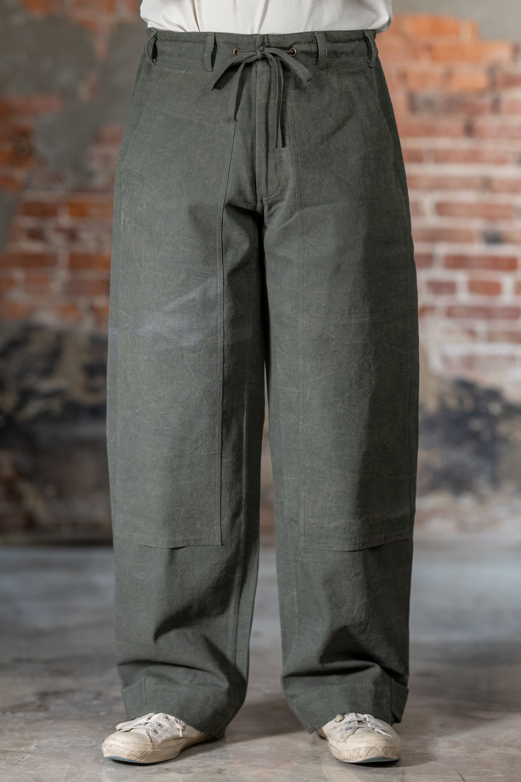 Indi + Ash Raka Pant - Forest Green Crackle Millwoven Canvas