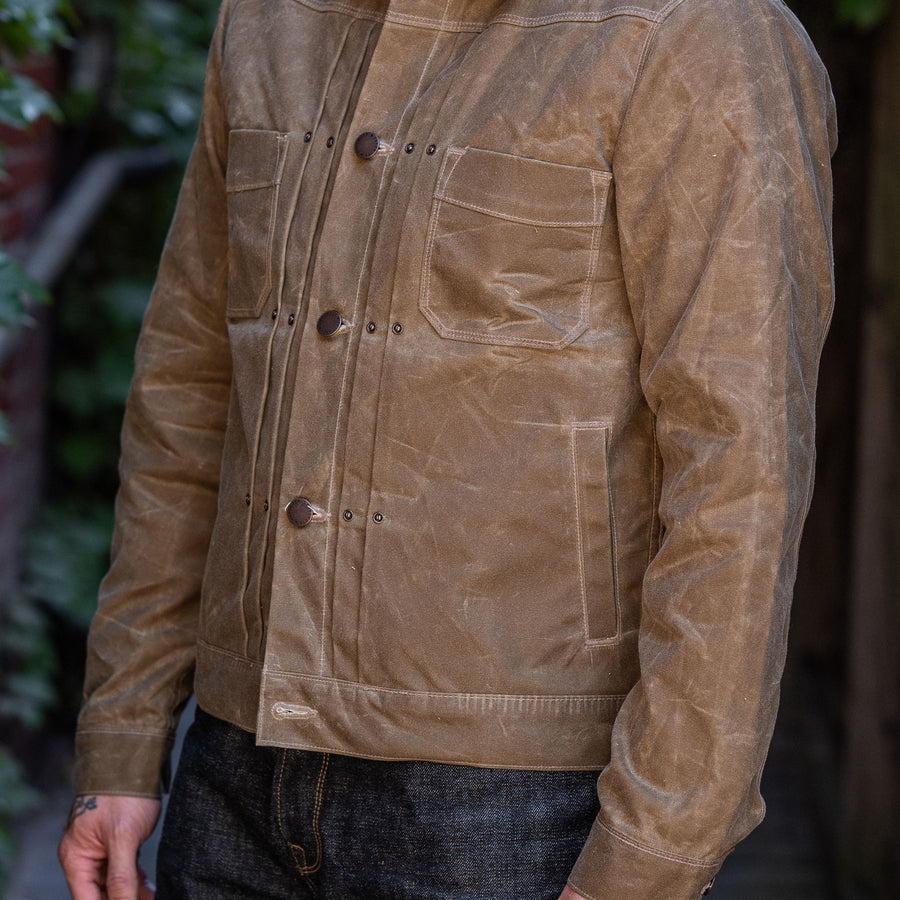 Freenote Cloth Riders Jacket Waxed Canvas- Tobacco - Franklin & Poe