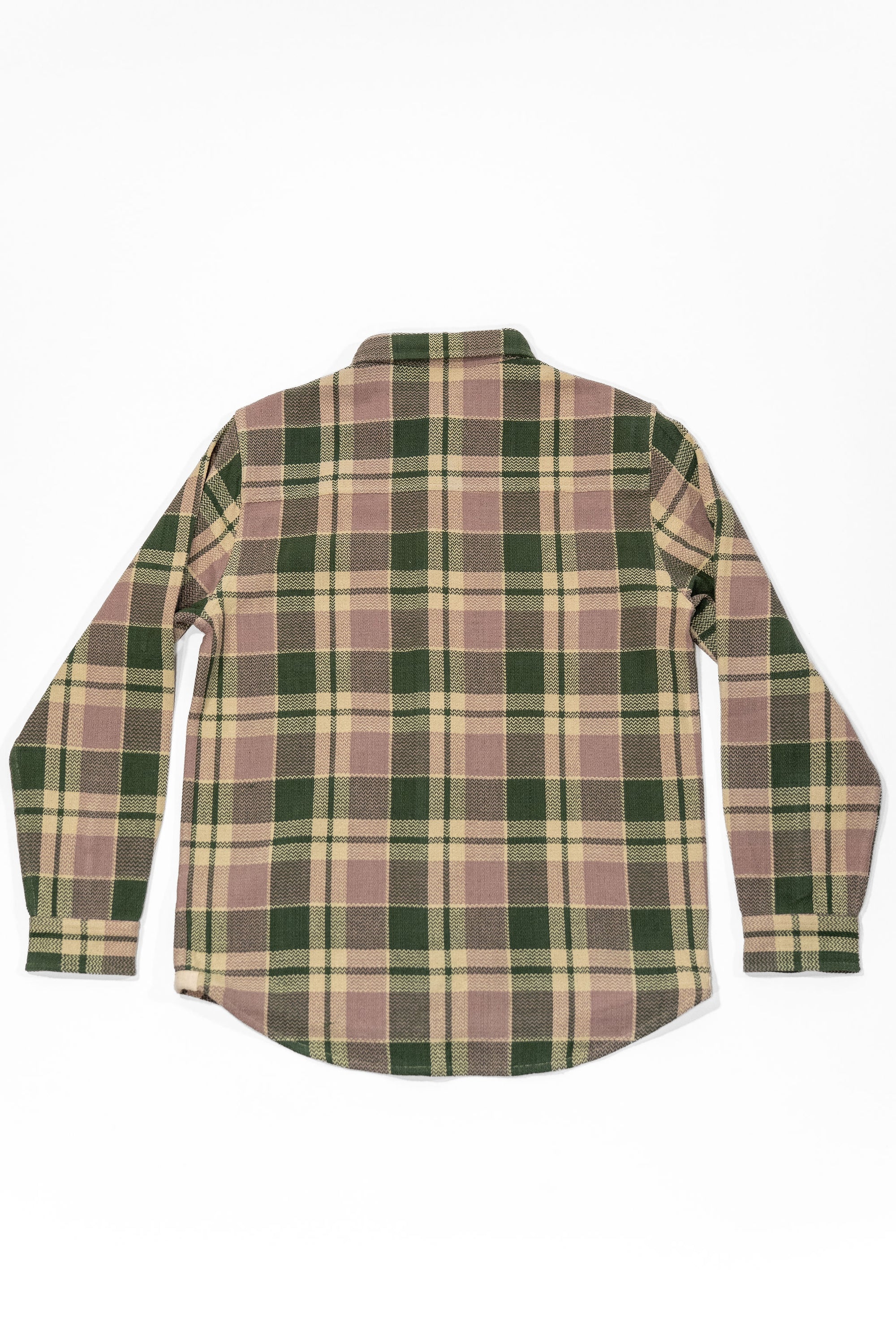 Indi + Ash Ames Workshirt - Grass/Lavender/Ecru Handwoven Flannel