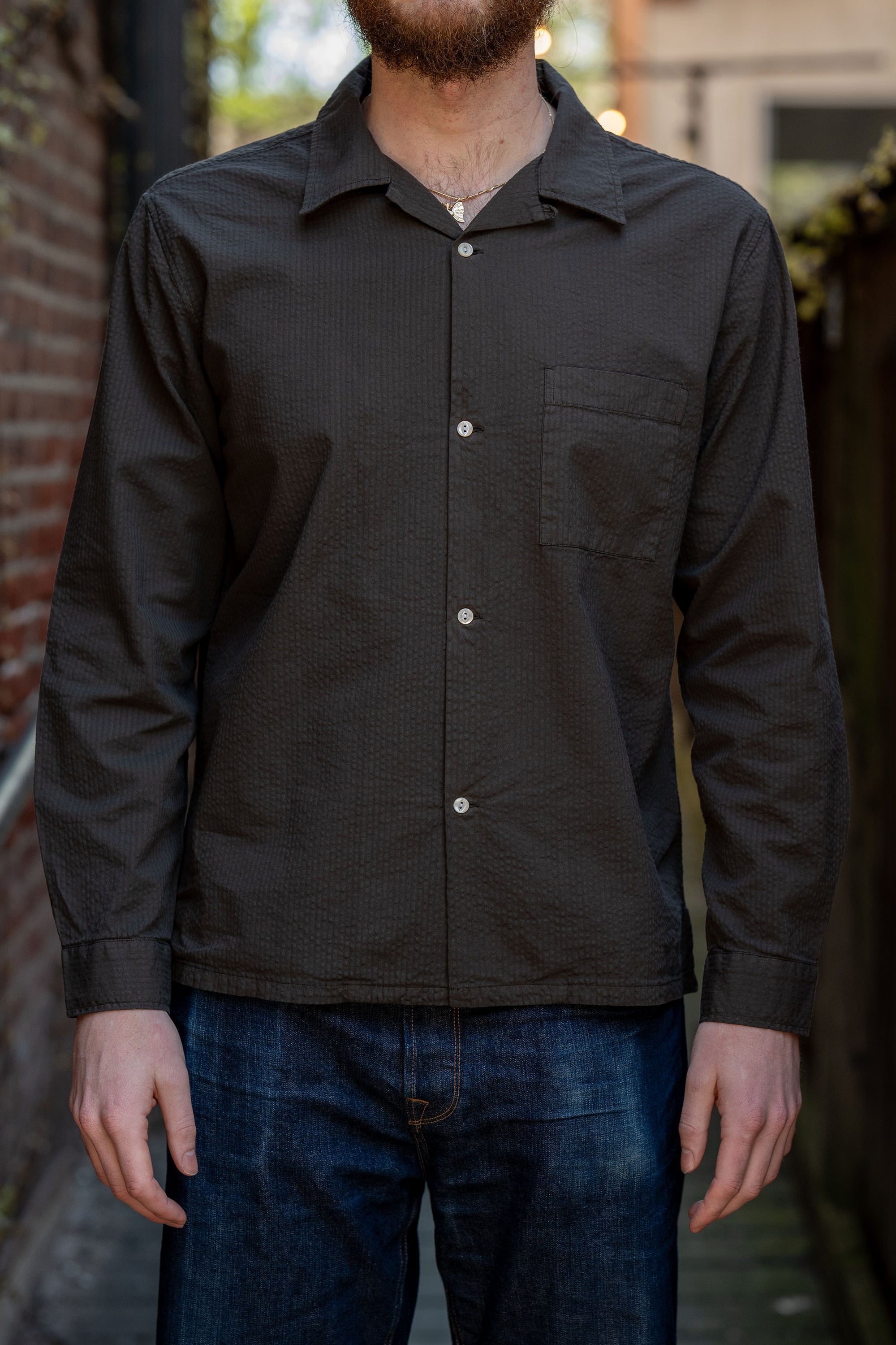 Knickerbocker Fulton Seersucker Shirt - Brown