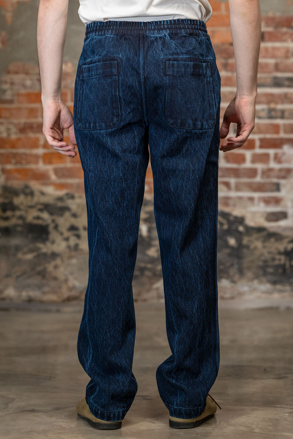 Rear view of the 3sixteen Easy Pant - Indigo Kendo Cloth 