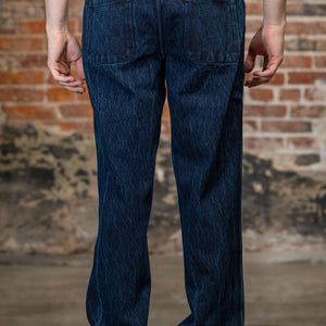 Rear view of the 3sixteen Easy Pant - Indigo Kendo Cloth 