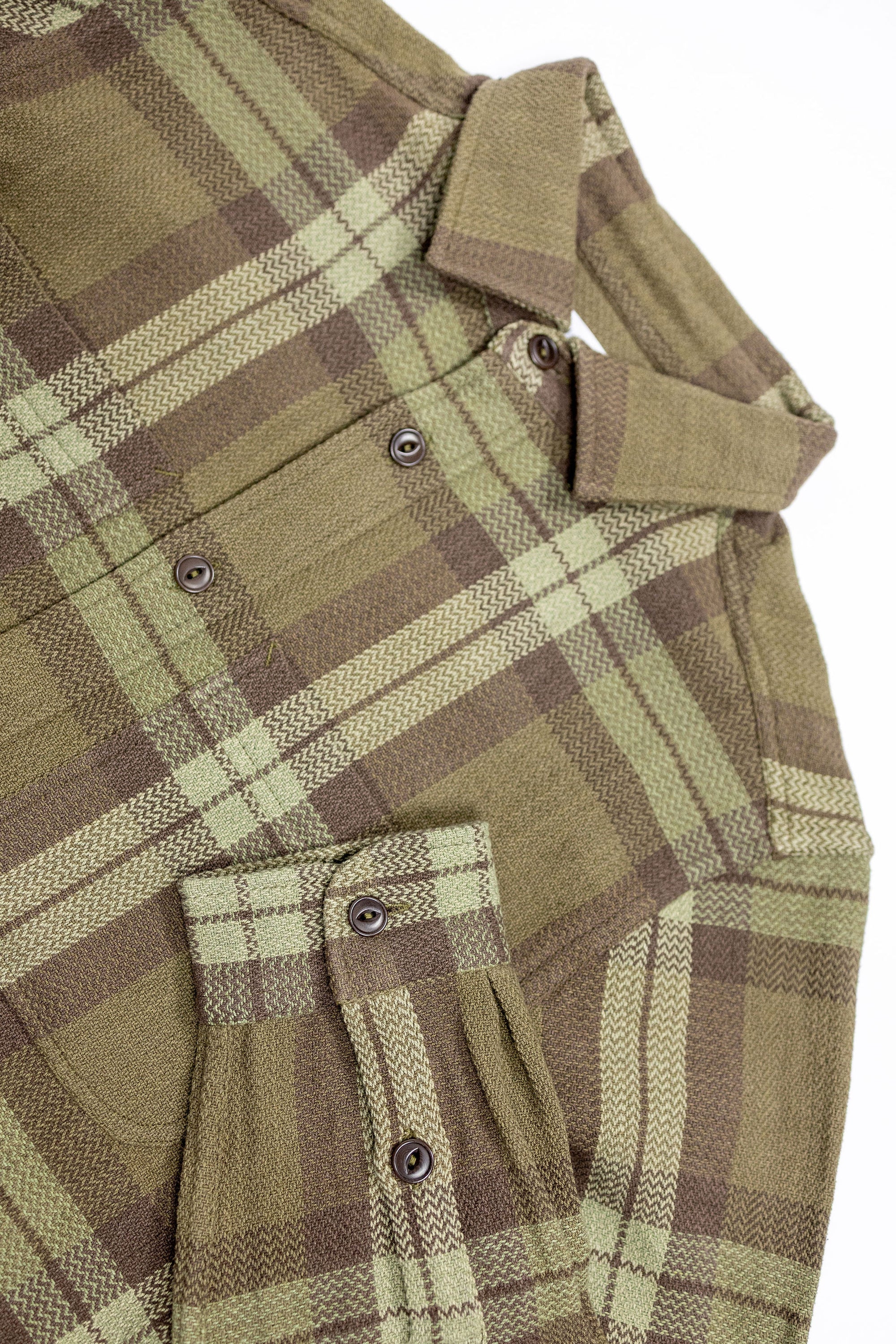 Indi + Ash Ames Workshirt - Forest Shadow Handwoven Plaid