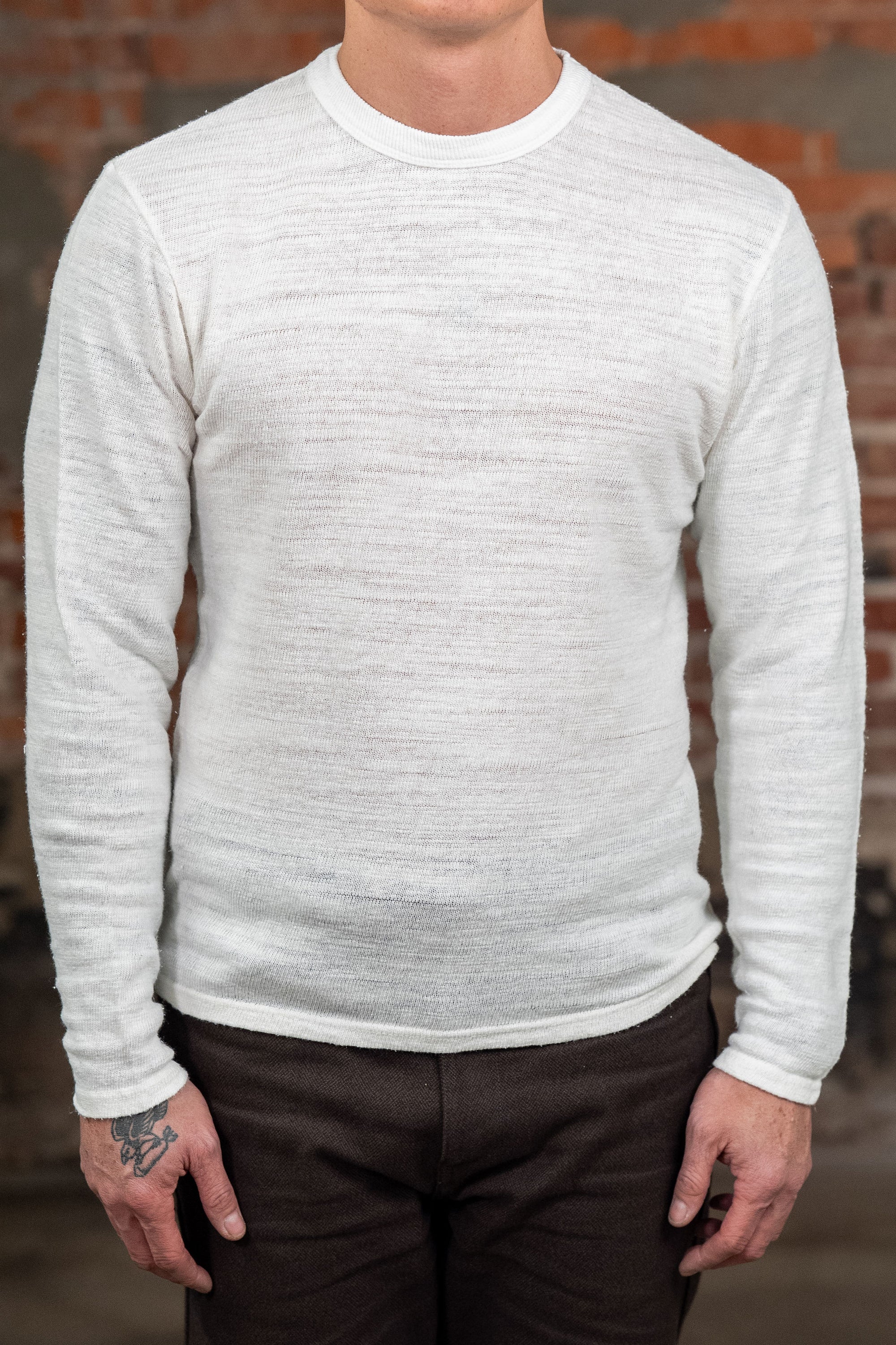 UES Linen Long Sleeve Tee - White