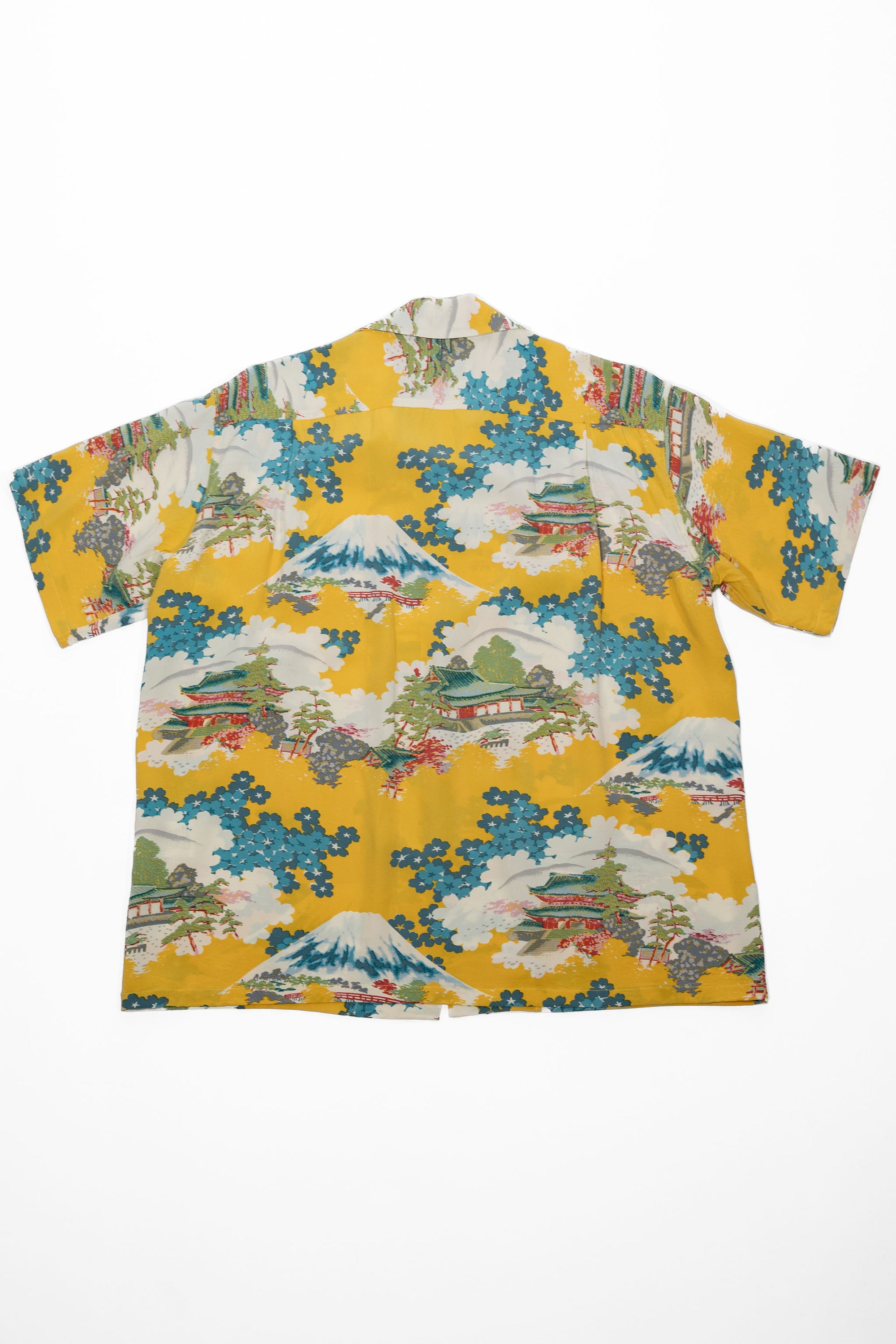 Sun Surf Rayon Hawaiian Shirt “Ancient Capital” - Yellow