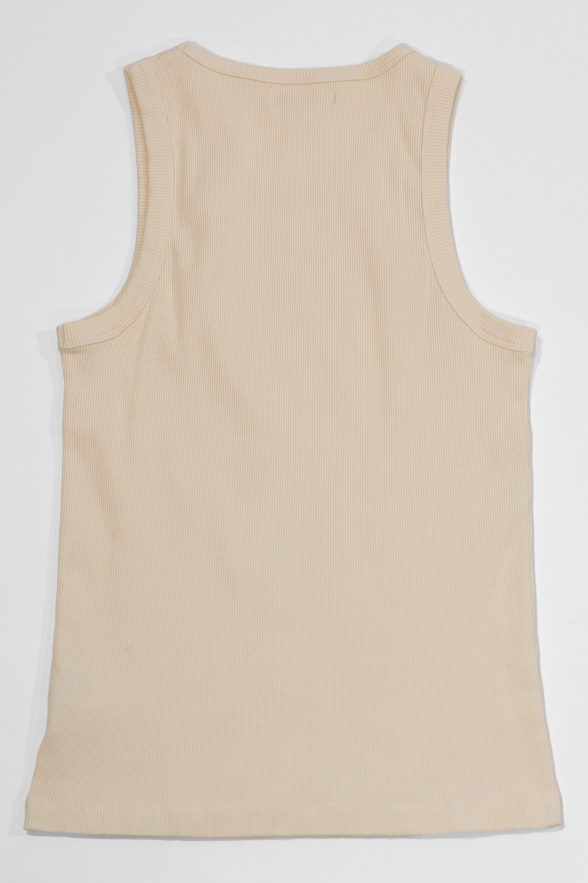 Merz b. Schwanen RIBTANK01 Iconic Ribbed Cotton Tank Top - Nature