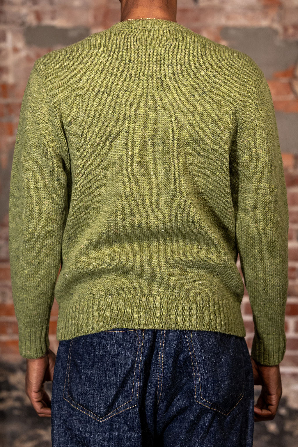 Knickerbocker Moor Alpaca & Merino Tweed Sweater - Sprout