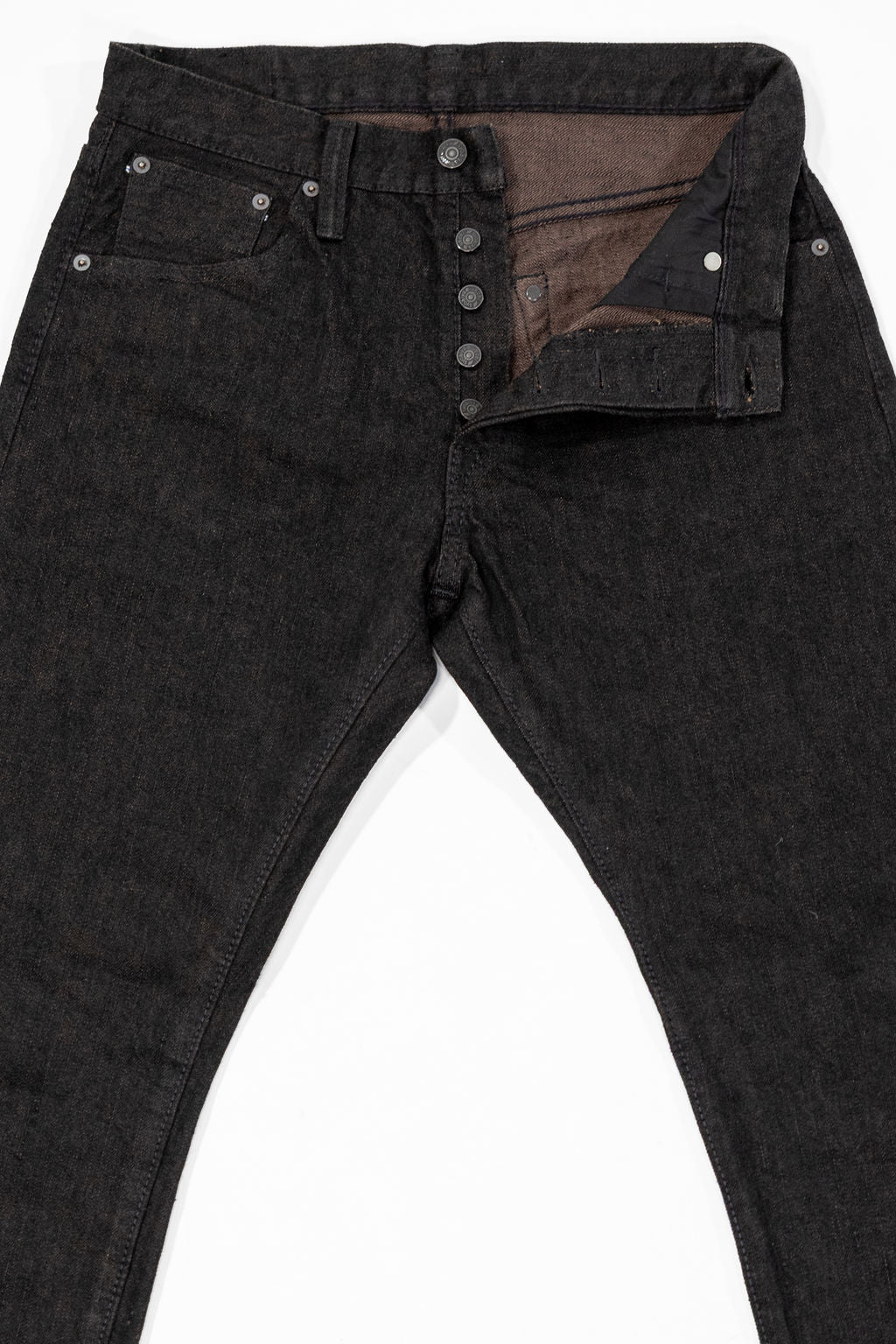 Pure Blue Japan TCD-019-BR Relaxed Tapered - 14oz Teacore Black Denim