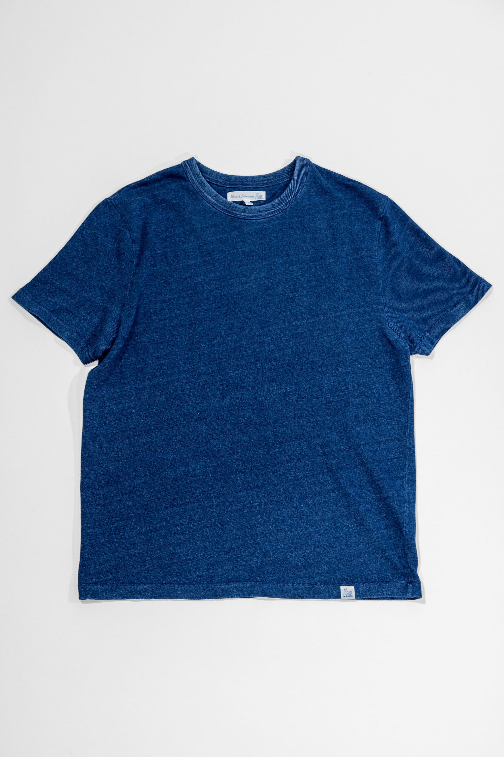 Merz b. Schwanen TEE03 Authentic Jersey Cotton T-Shirt - Indigo