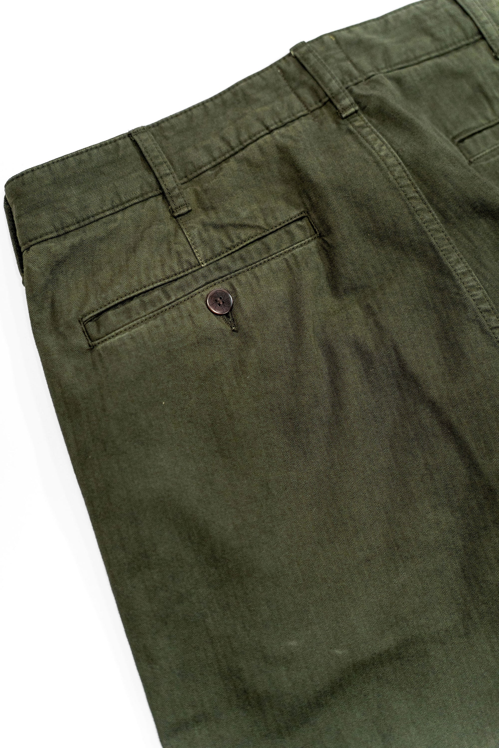 Heimat Textil Journey Pant Jet Pocket - Herringbone Military Green