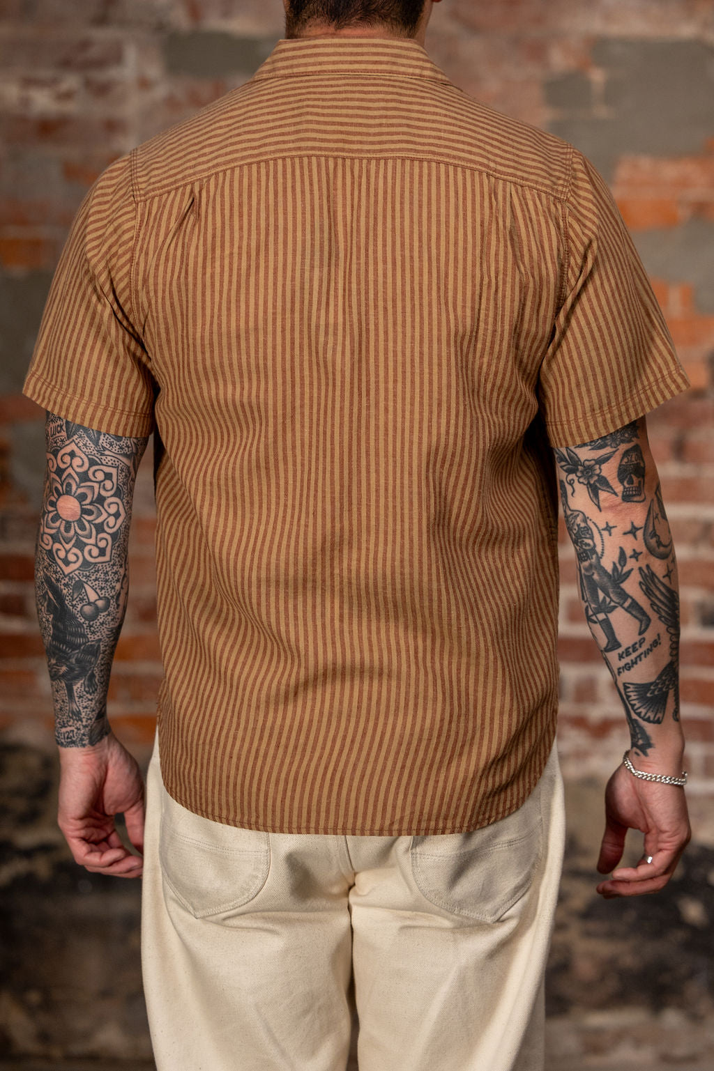Freenote Cloth Dayton S/S - Terracotta Stripe