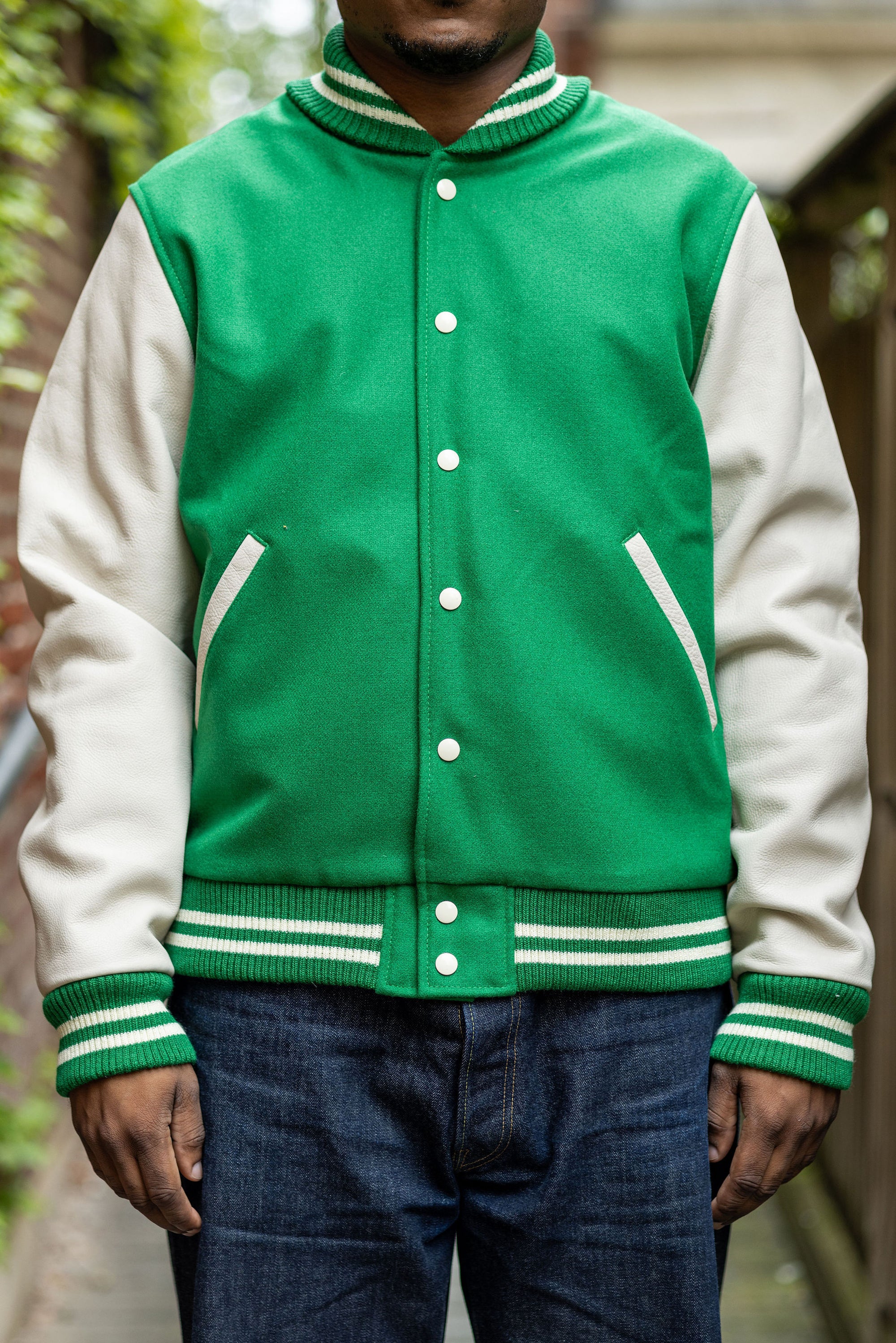 Dehen 1920 Varsity Jacket - Kelly/Milk