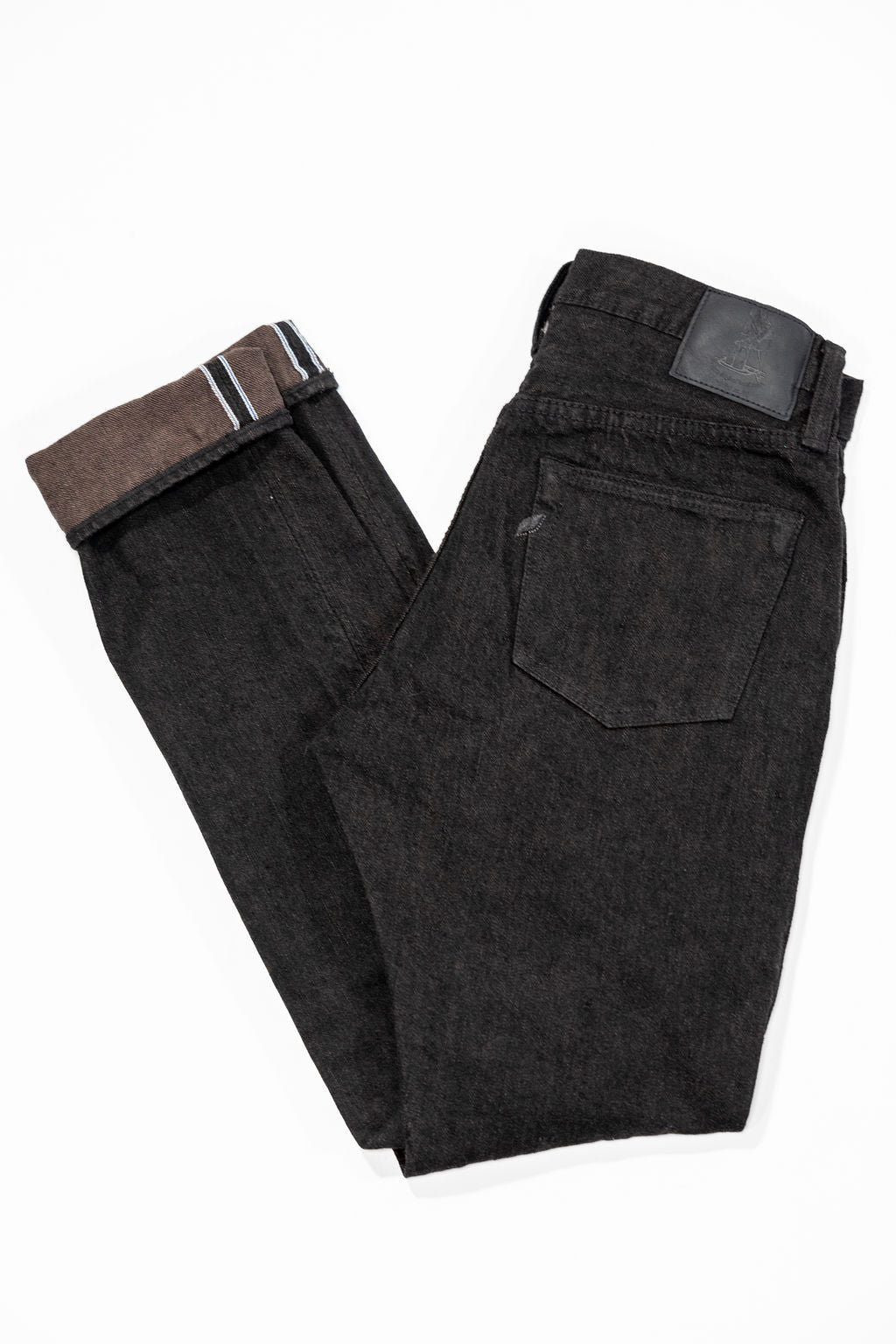 Pure Blue Japan TCD-019-BR Relaxed Tapered - 14oz Teacore Black Denim