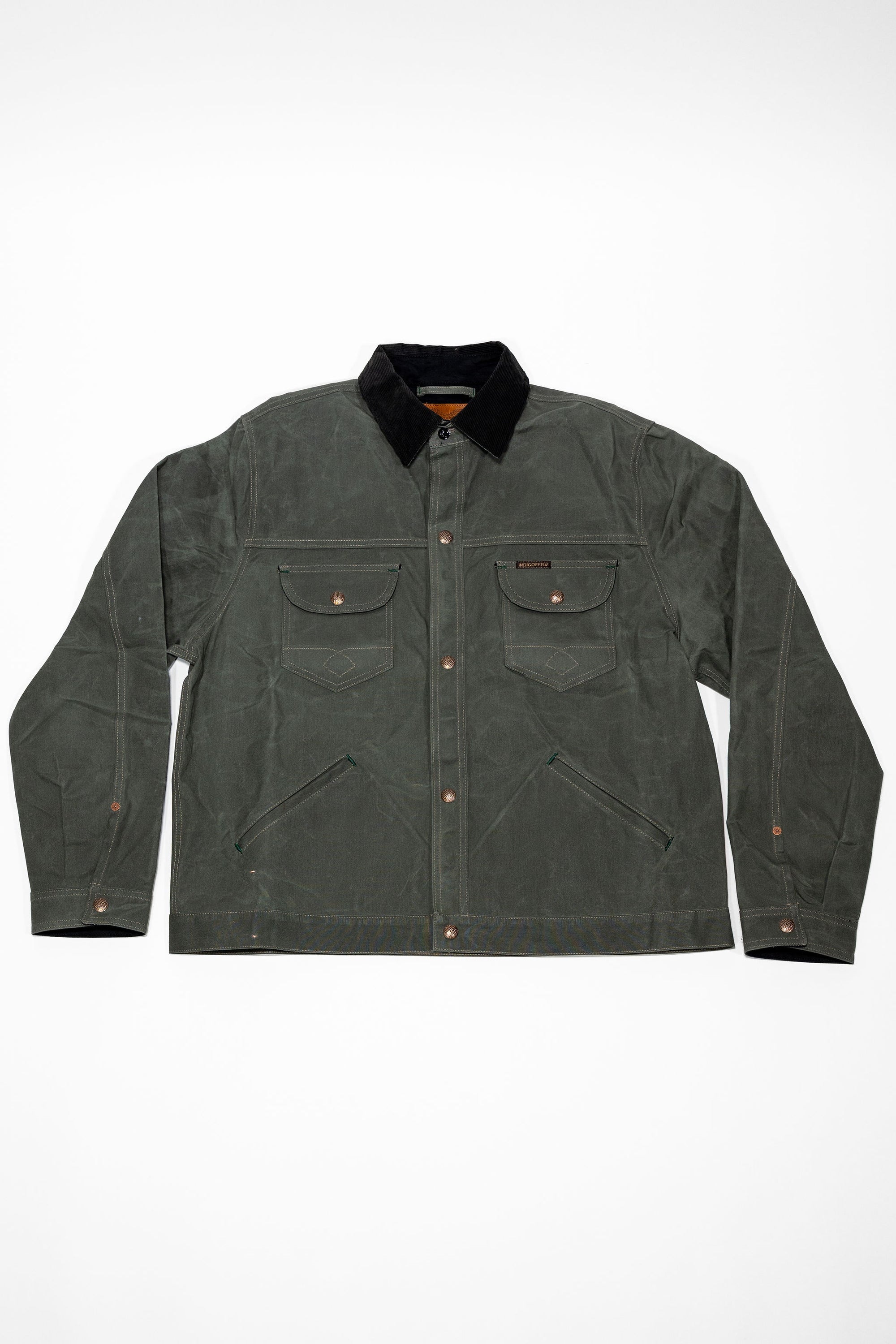Indigofera Fargo Quarter STPF - Greyish Green Coated Canvas