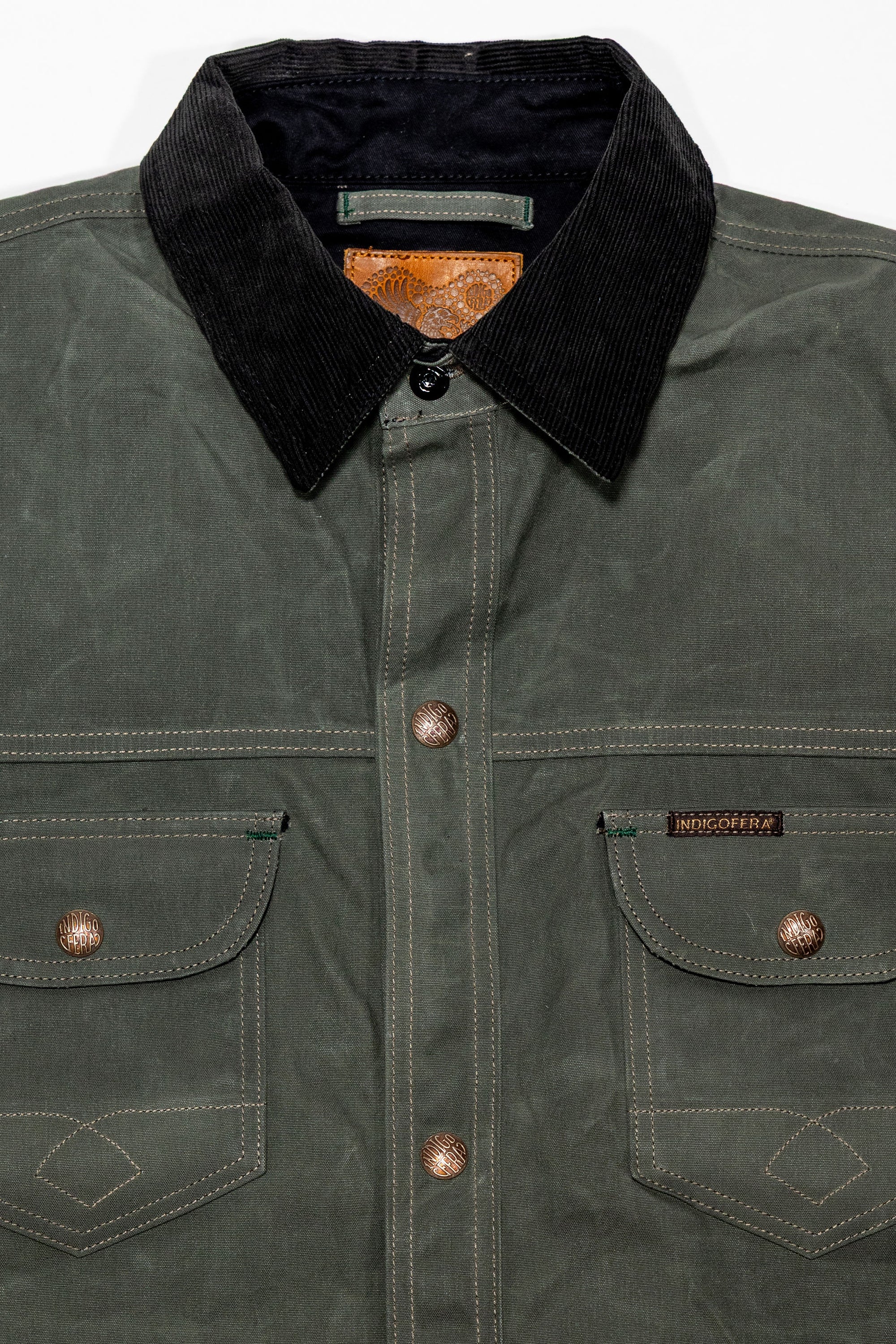 Indigofera Fargo Quarter STPF - Greyish Green Coated Canvas