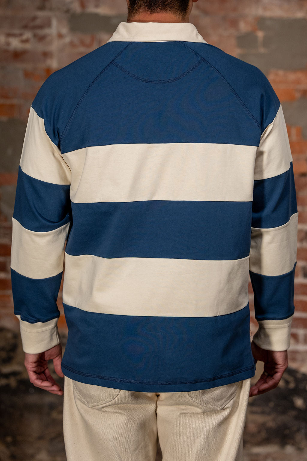 Heimat Textil  Raglan Rugby - Trail Blue / Seashell