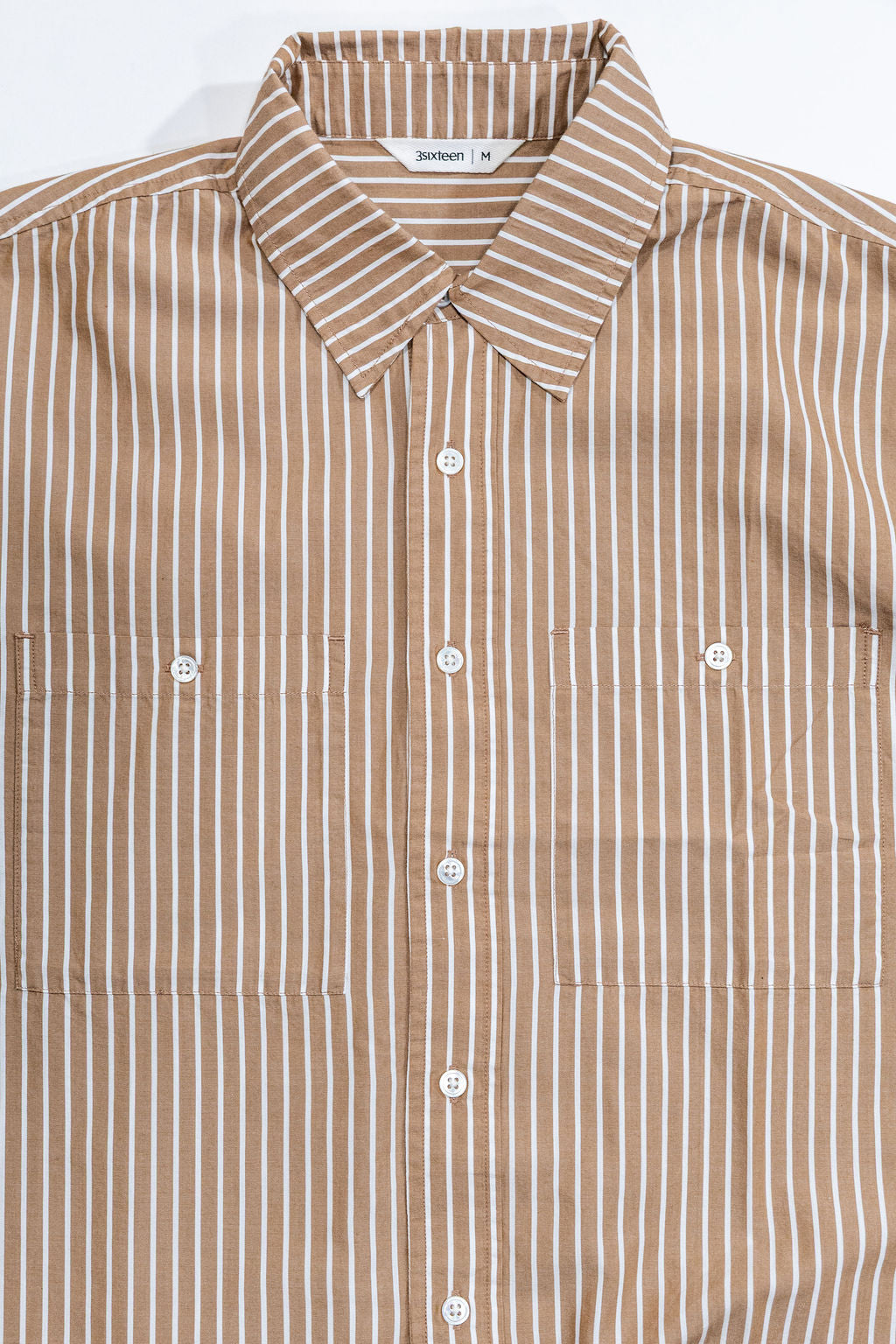 3sixteen Commuter Shirt - Brown Ecru Stripe