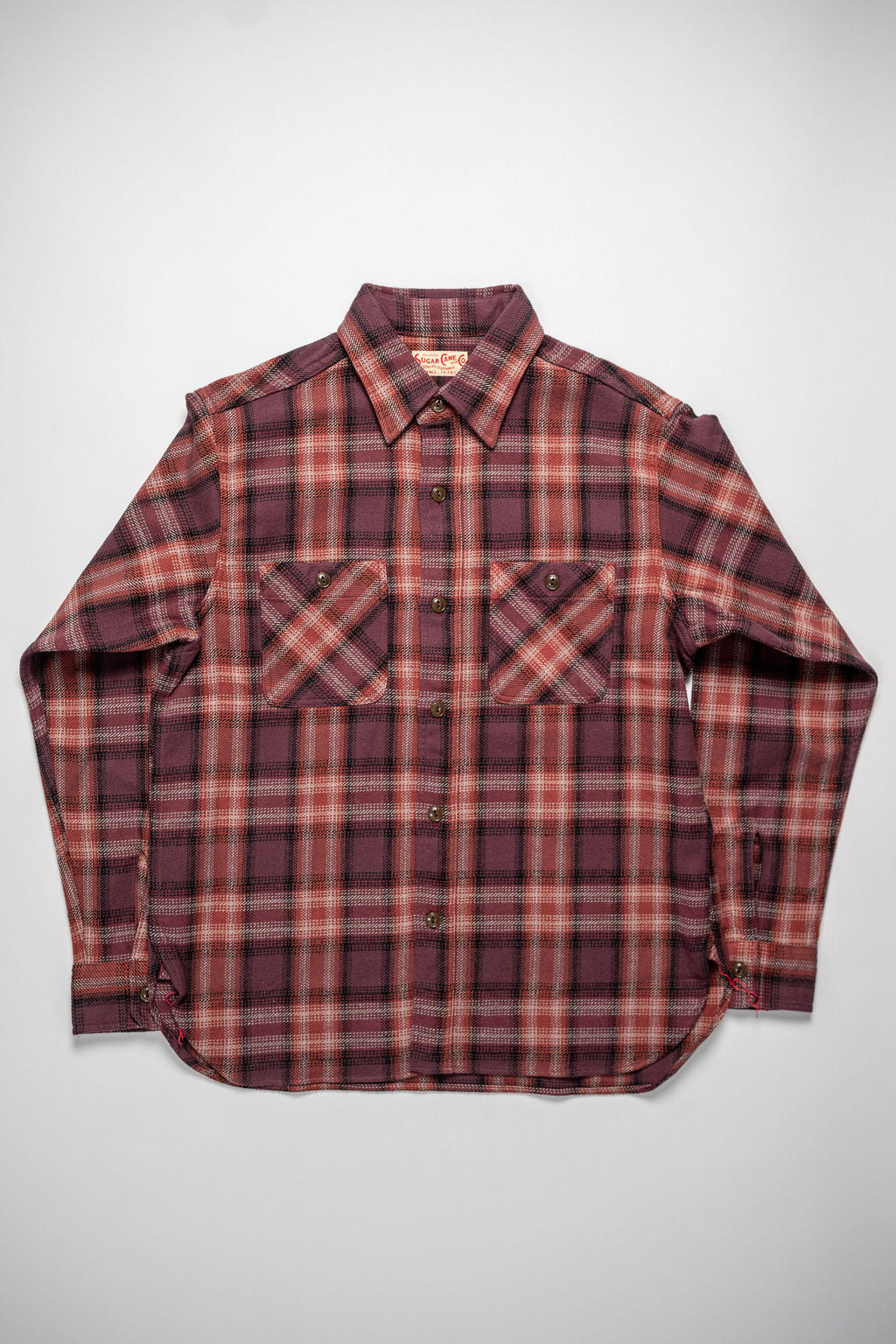 Sugar Cane Lot No. SC29359 Twill Check Work Shirt - Red