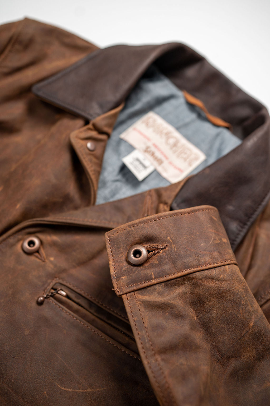 Schott NYC 538 Nubuck Cowhide Mechanic's Jacket - Brown