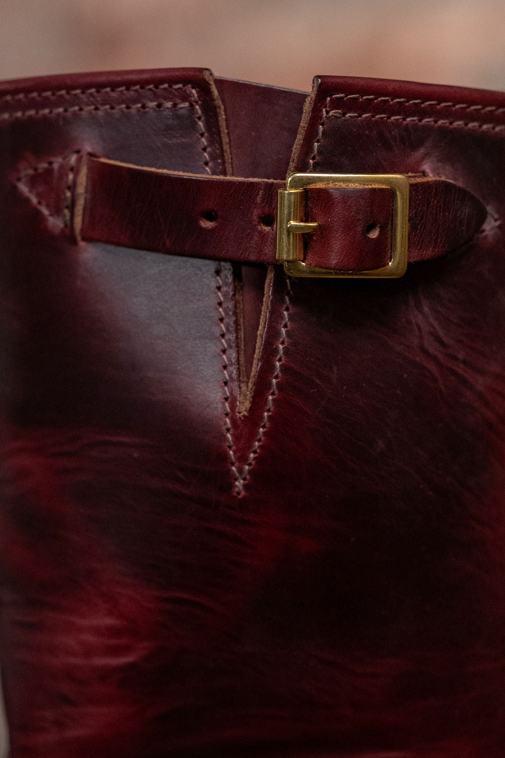 Wesco Boots Mister Lou - Horween Burgundy Horsehide Green Supergrip Sole
