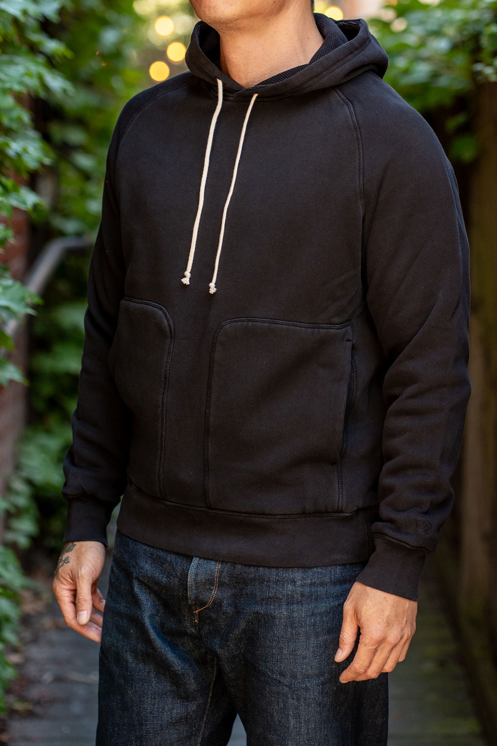 Knickerbocker Double Face Waffle Hoodie - Black