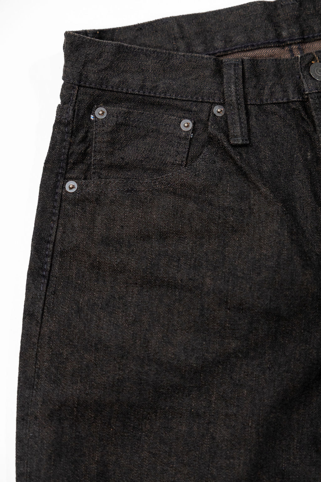 Pure Blue Japan TCD-019-BR Relaxed Tapered - 14oz Teacore Black Denim