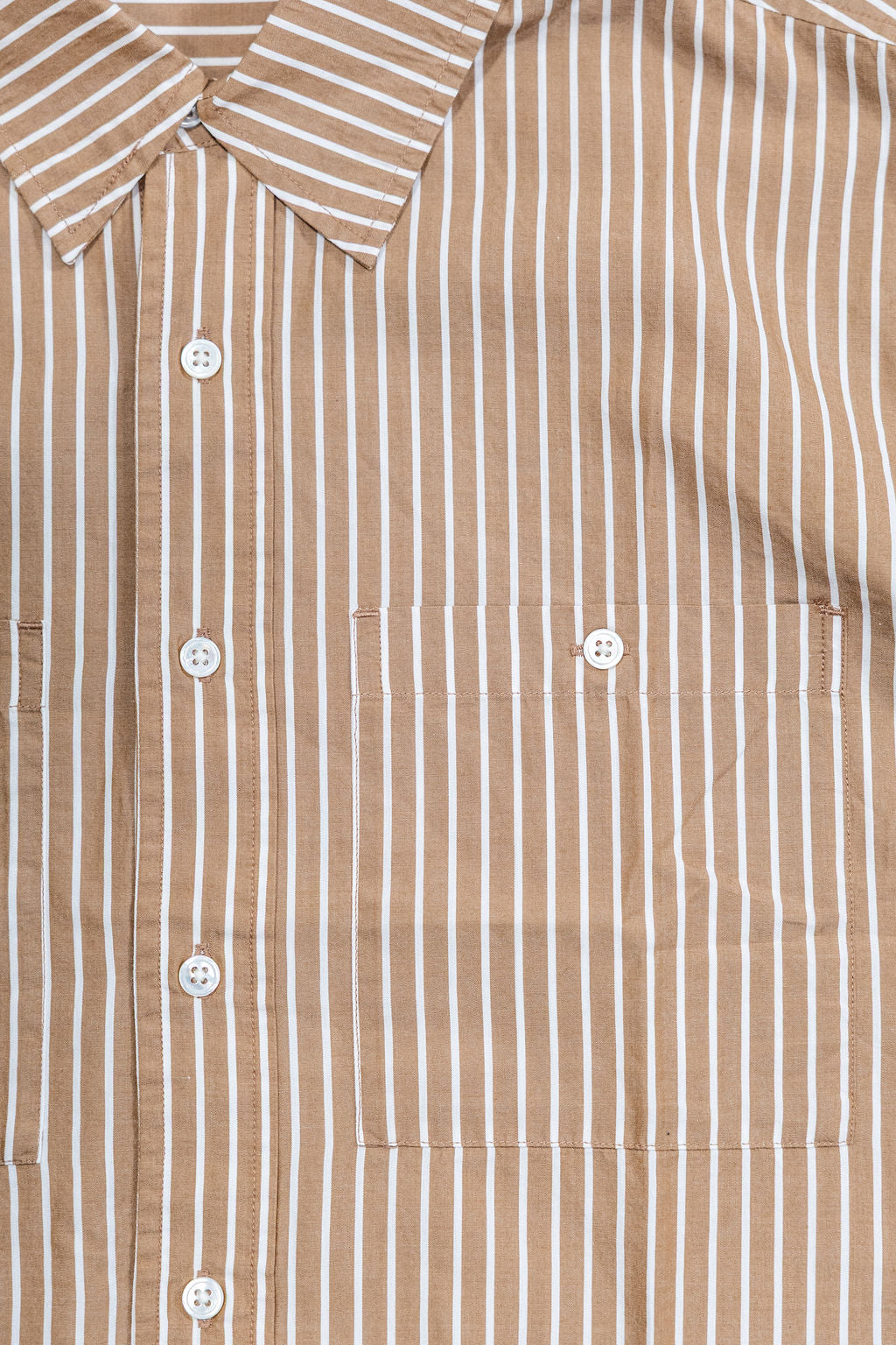 3sixteen Commuter Shirt - Brown Ecru Stripe