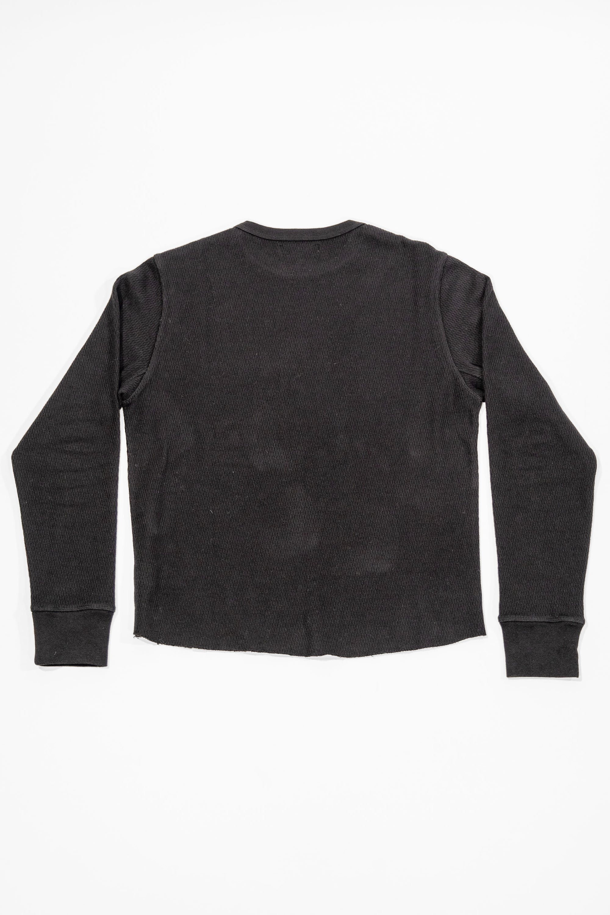 Merz b. Schwanen THERMAL01 Diamond-Patterned Cotton Thermal Longsleeve - Deep Black