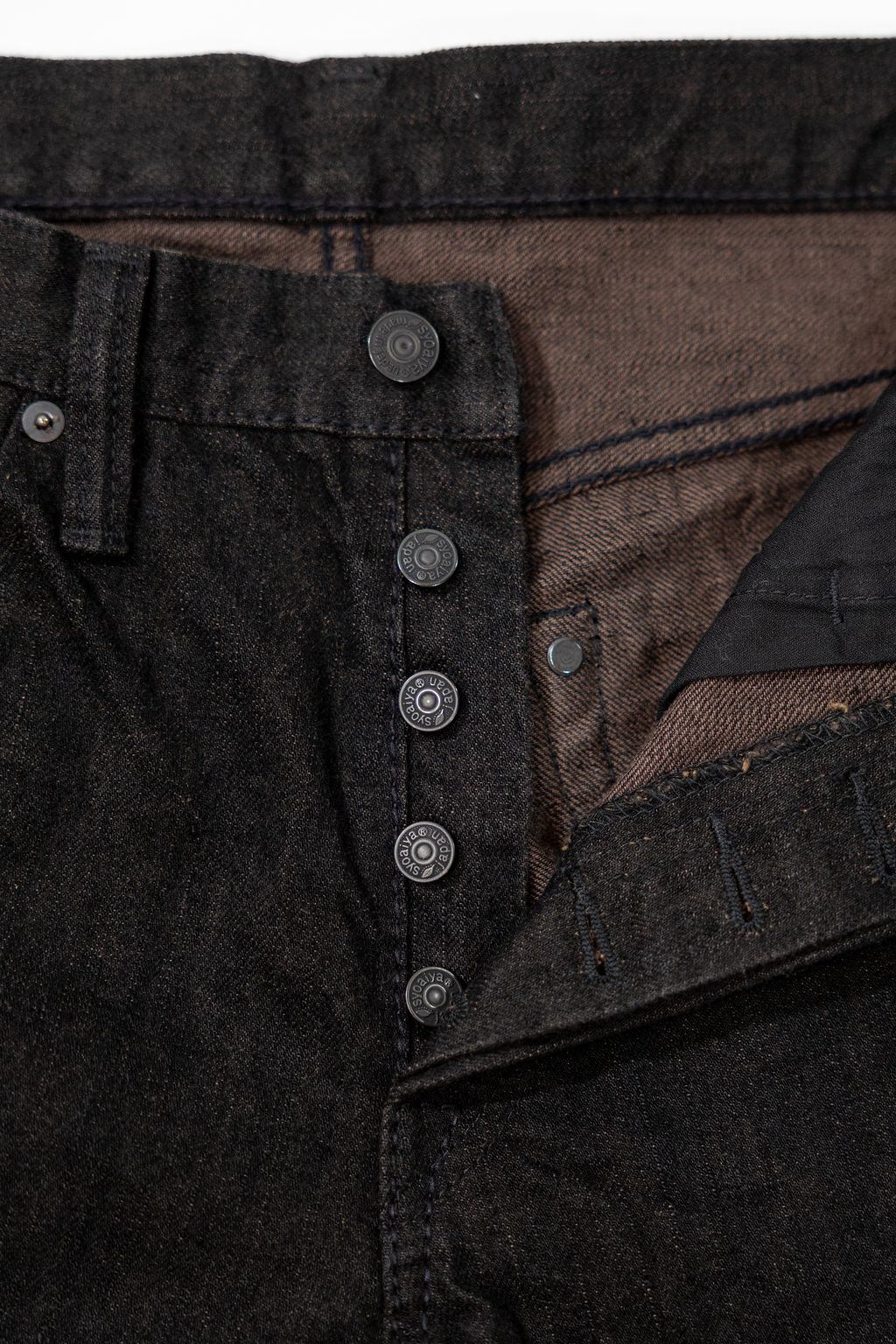 Pure Blue Japan TCD-019-BR Relaxed Tapered - 14oz Teacore Black Denim