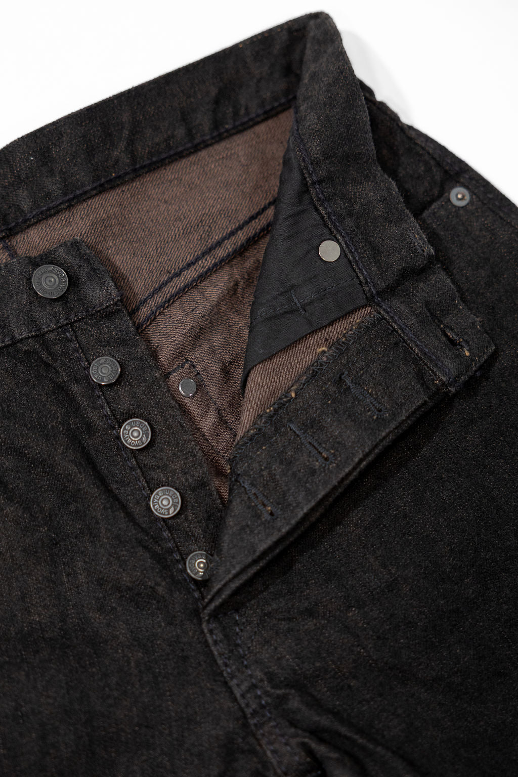 Pure Blue Japan TCD-019-BR Relaxed Tapered - 14oz Teacore Black Denim