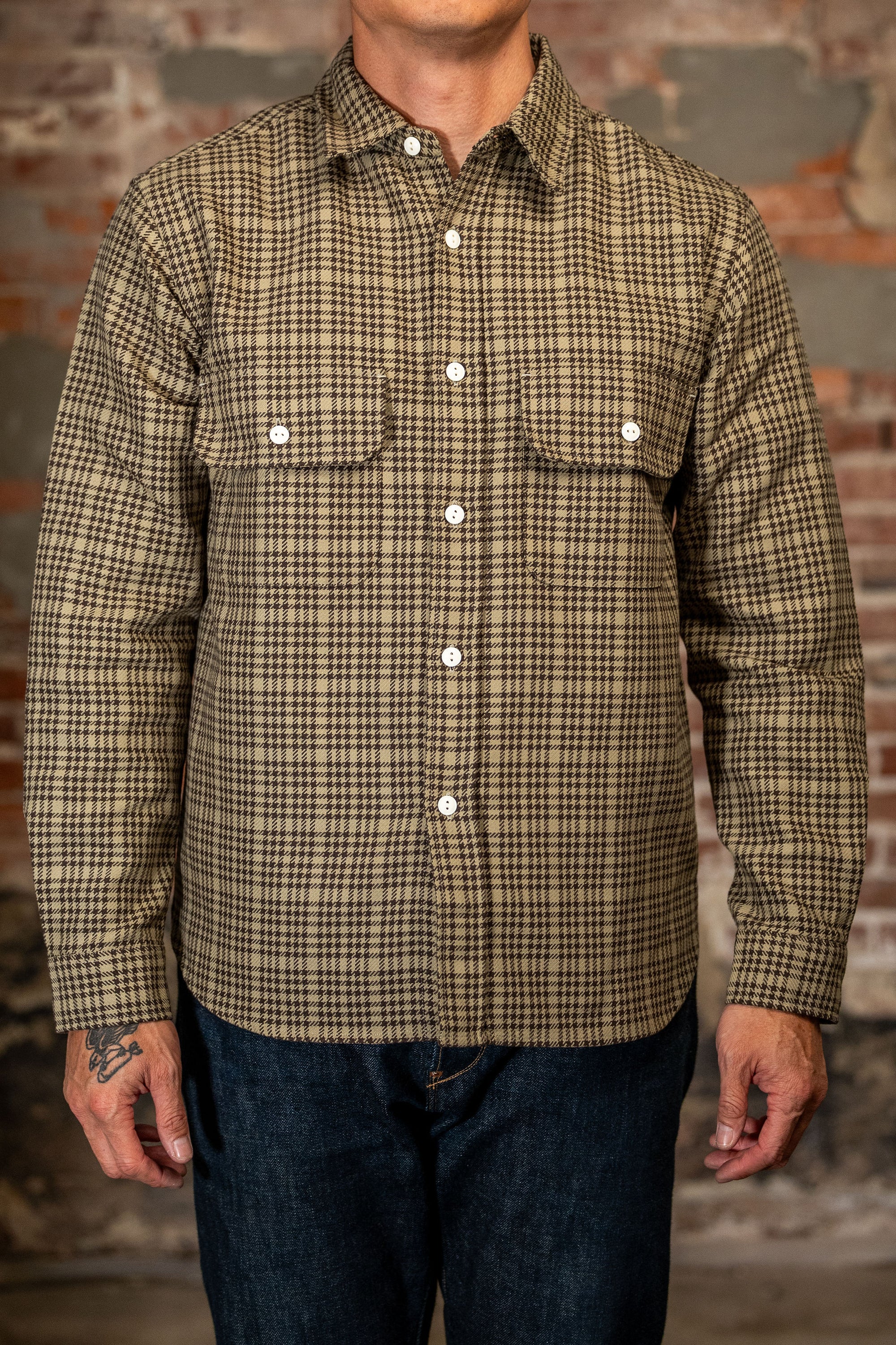 Knickerbocker Brother Flannel - Mint & Brown Plaid