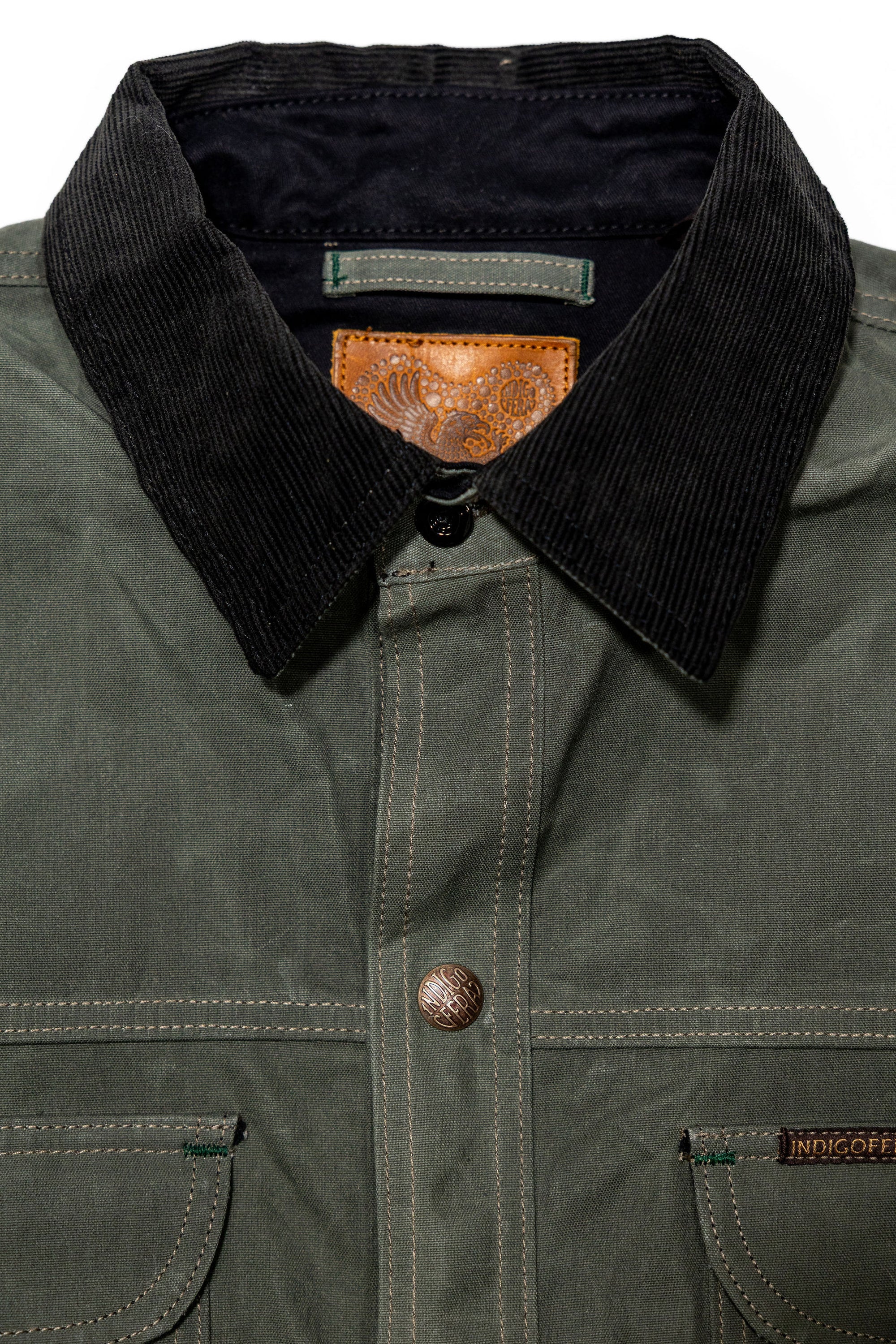 Indigofera Fargo Quarter STPF - Greyish Green Coated Canvas