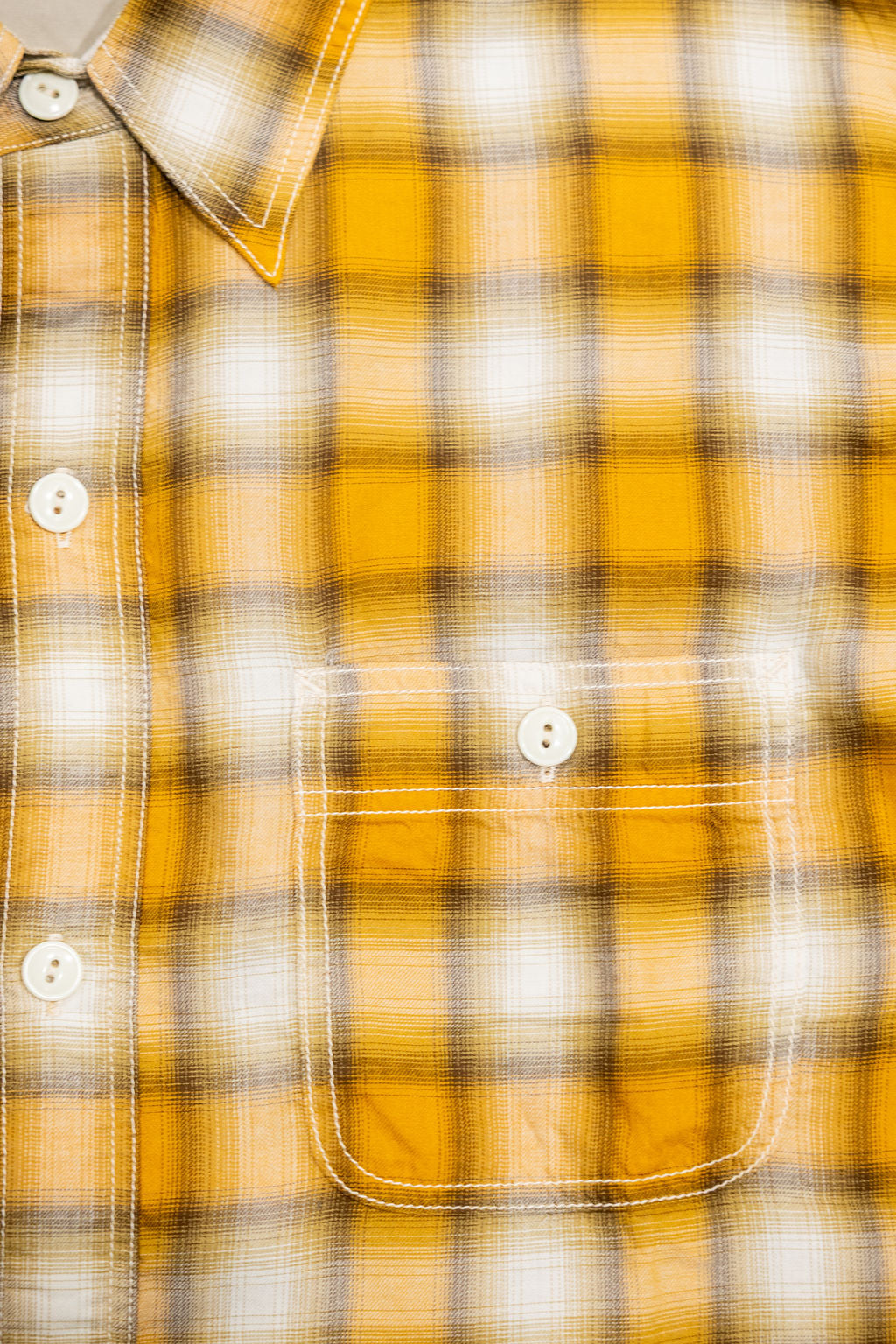 The Flat Head FN-SCR-021L 3oz Cotton/Rayon Ombre Shirt - Yellow