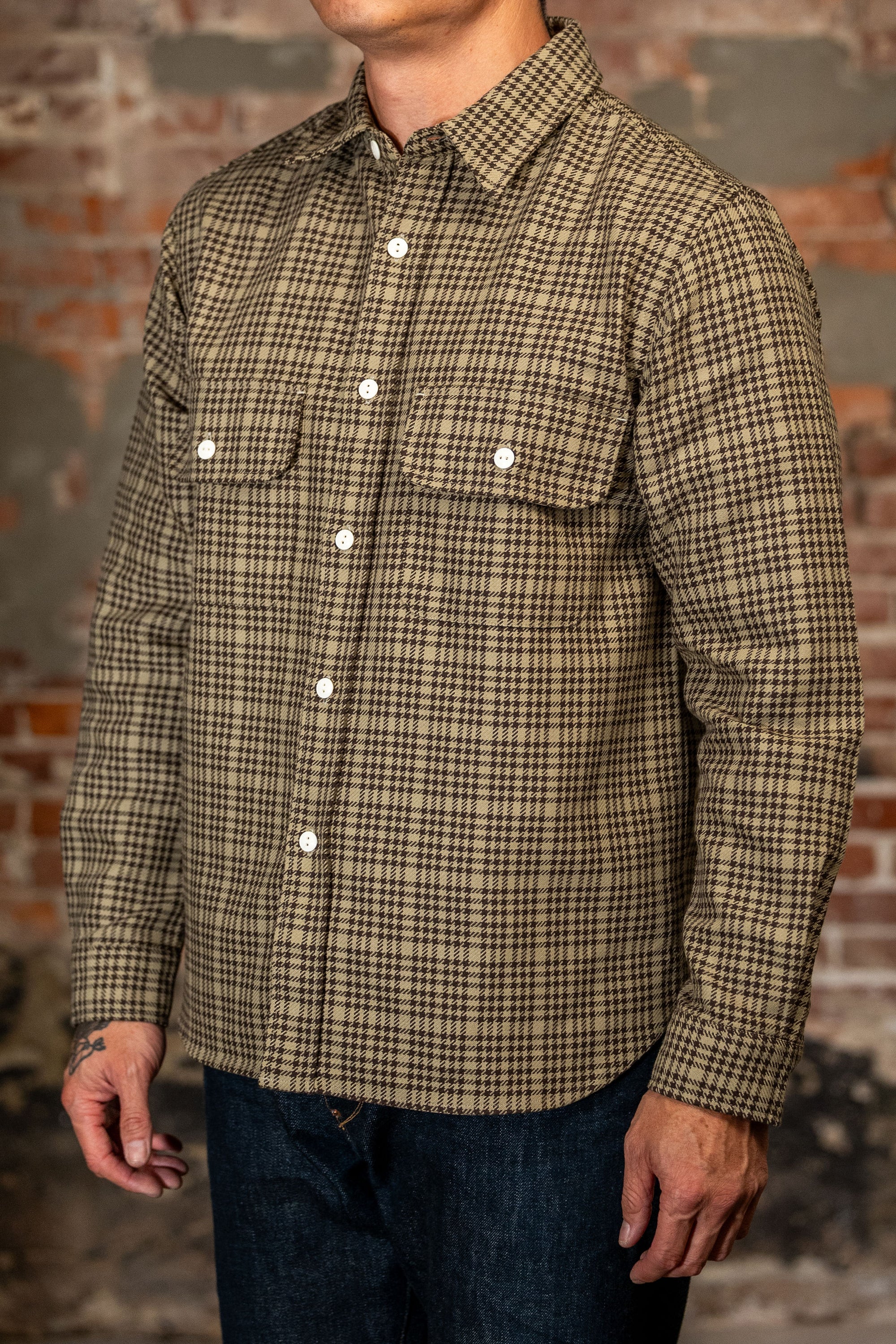 Knickerbocker Brother Flannel - Mint & Brown Plaid