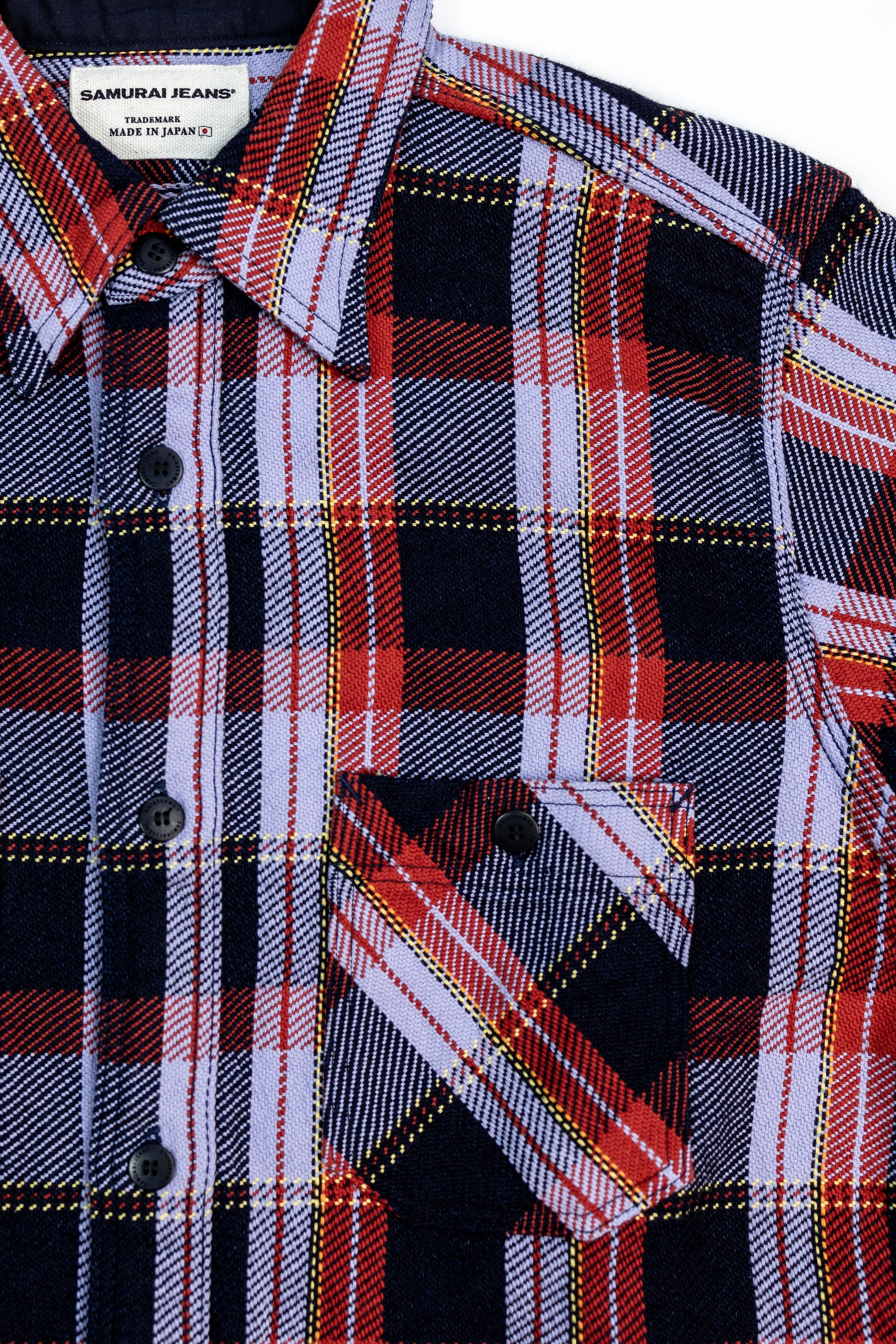 Samurai SIN25-01W Heavy Indigo Flannel - Purple