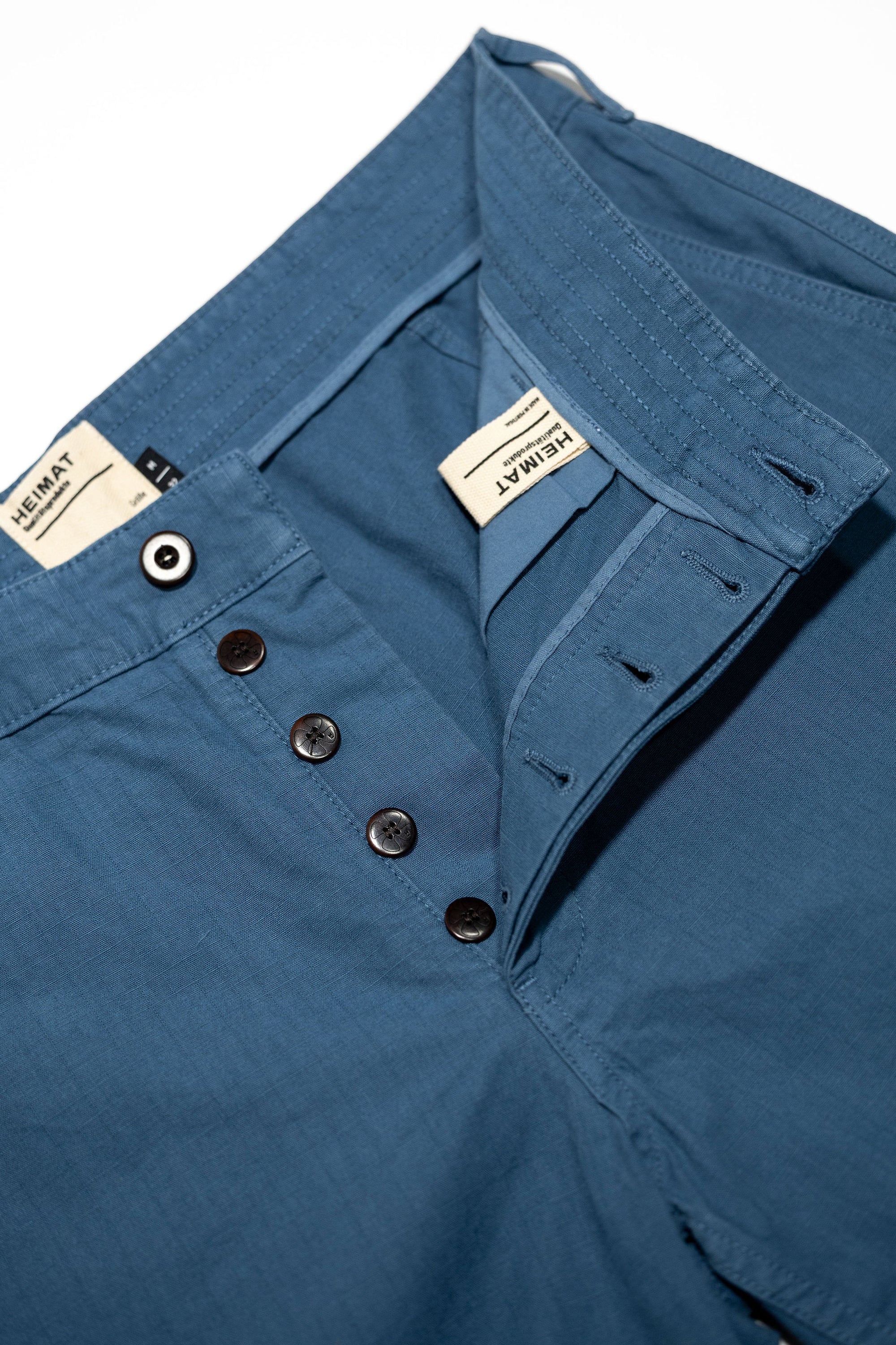 Heimat Textil Journey Short - Trail Blue Rip Stop Cotton