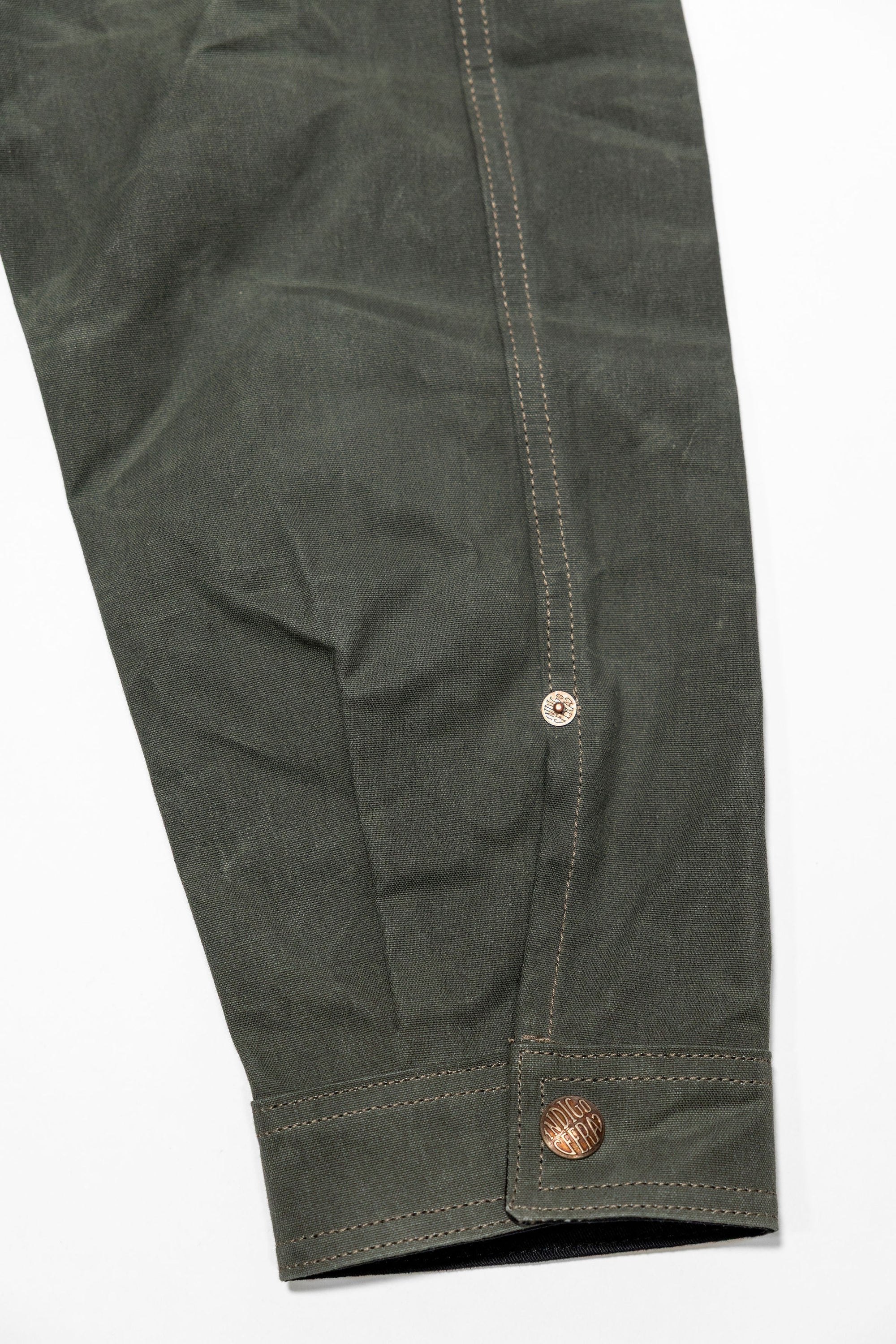 Indigofera Fargo Quarter STPF - Greyish Green Coated Canvas