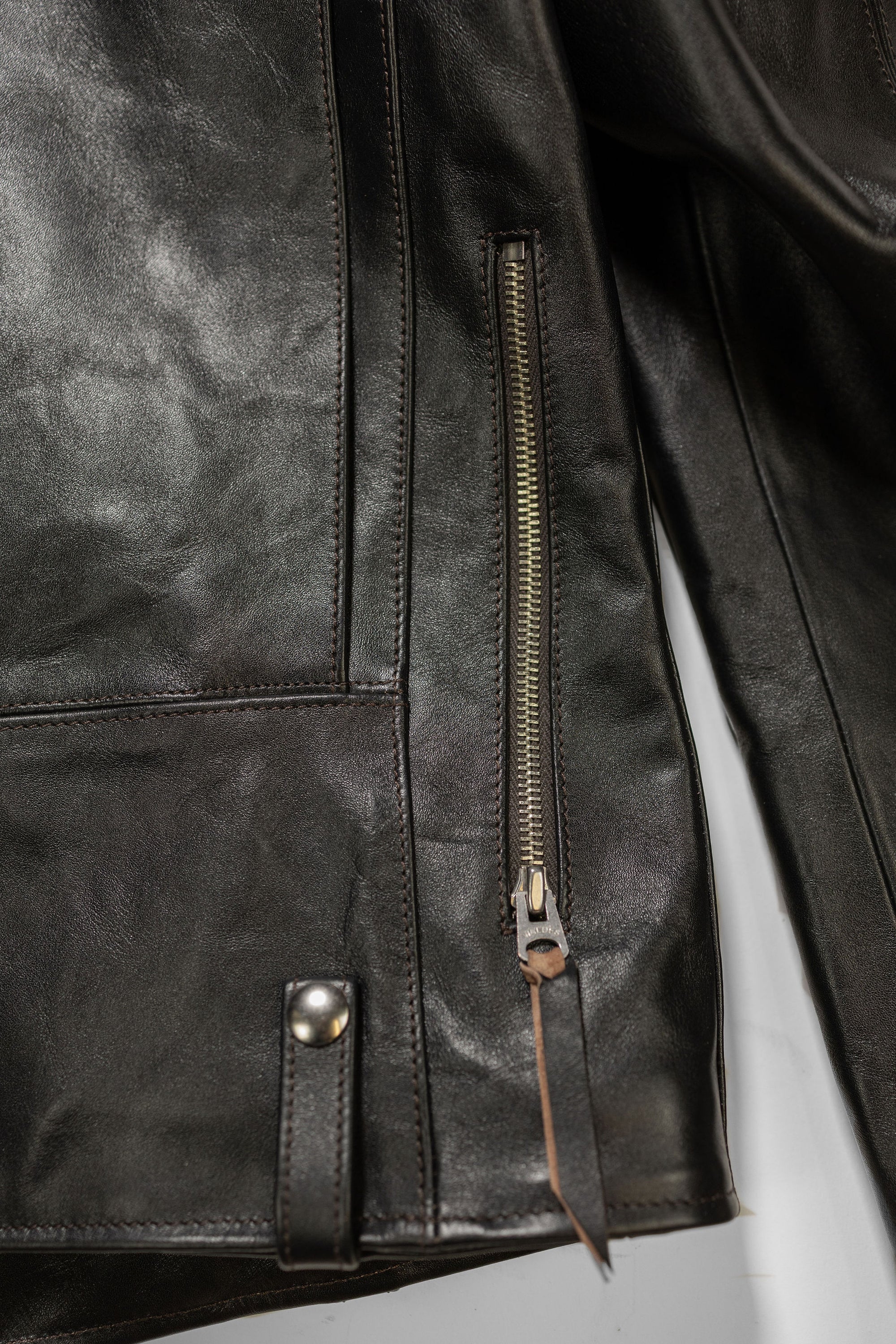 Double Helix - Innovator with Fur Collar Black Teacore Horsehide