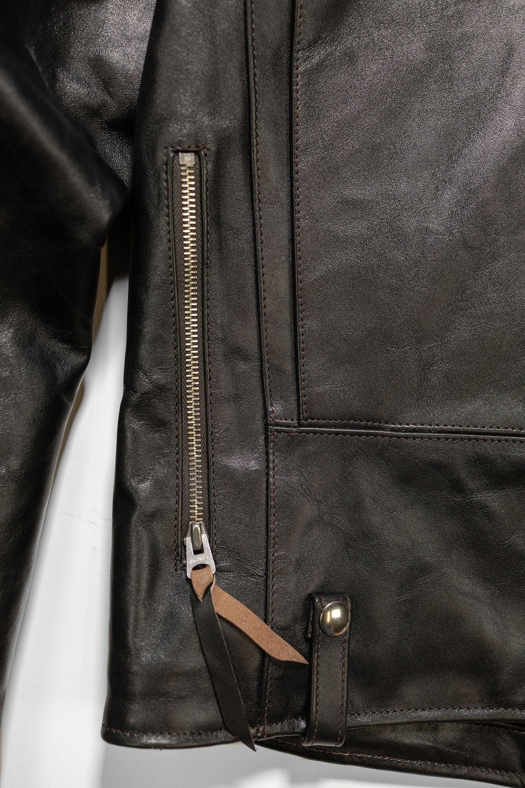 Double Helix - Innovator with Fur Collar Black Teacore Horsehide