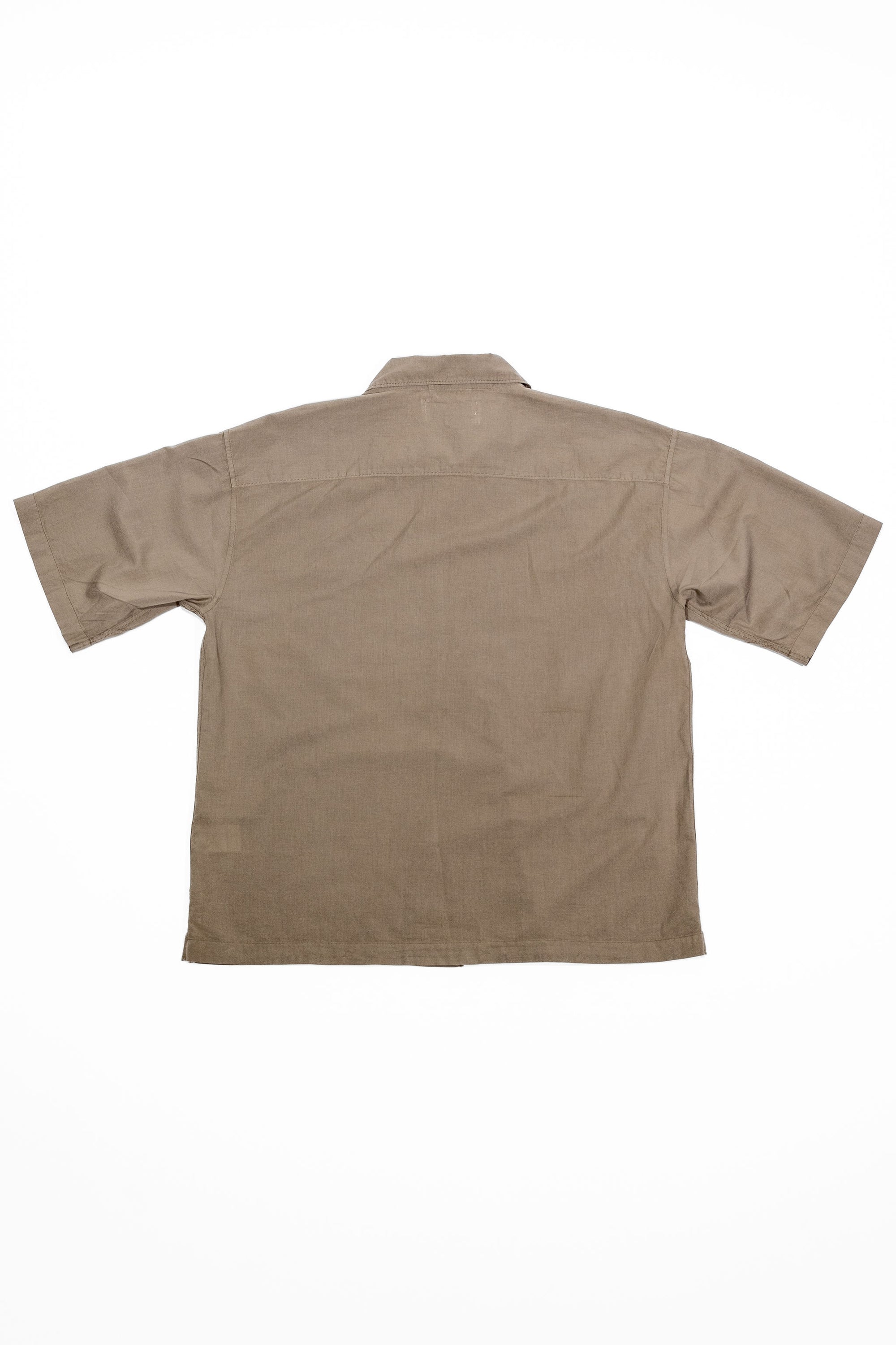 Merz b. Schwanen SHIRT09LP Lightweight Cotton Poplin Short Sleeve Shirt - Faded Grain