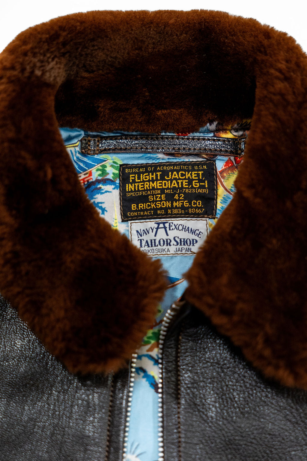 Buzz Rickson's BR80685 Type G-1 “Mil-J-7823 B.Rickson Mfg. CO. Suka Print Lining” - D. Brown