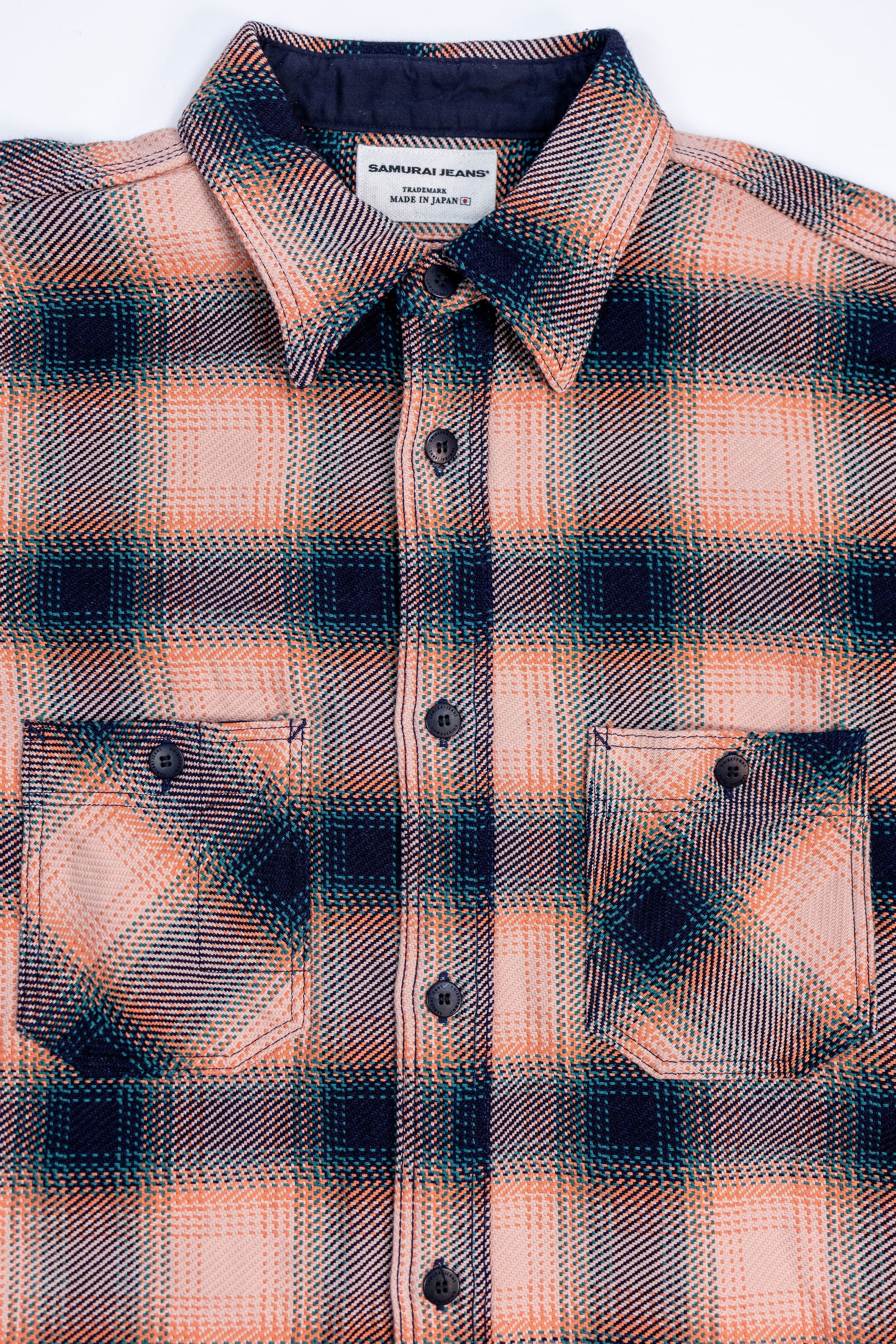 Samurai SIN25-01W Heavy Indigo Flannel - Pink