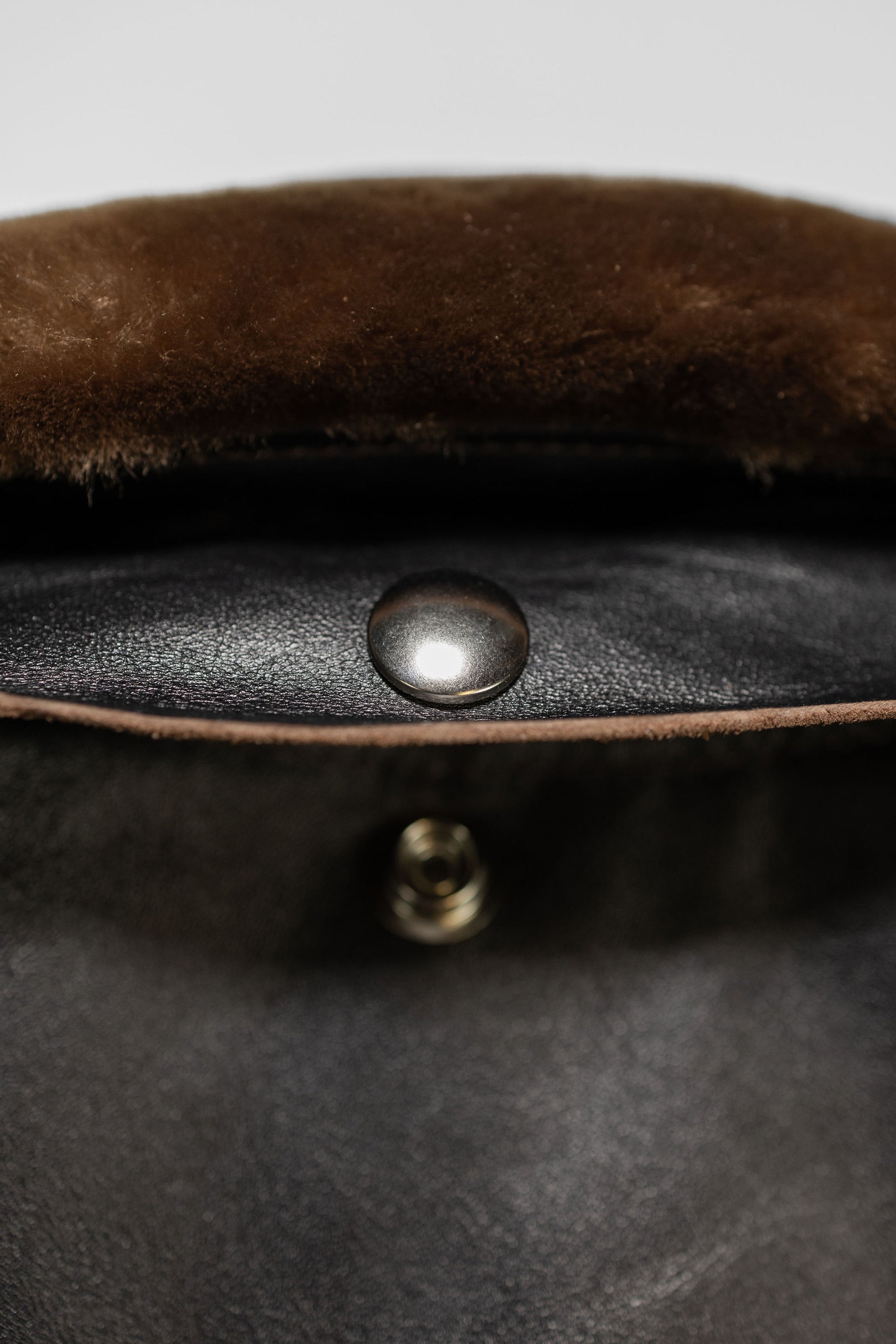 Double Helix - Innovator with Fur Collar Black Teacore Horsehide