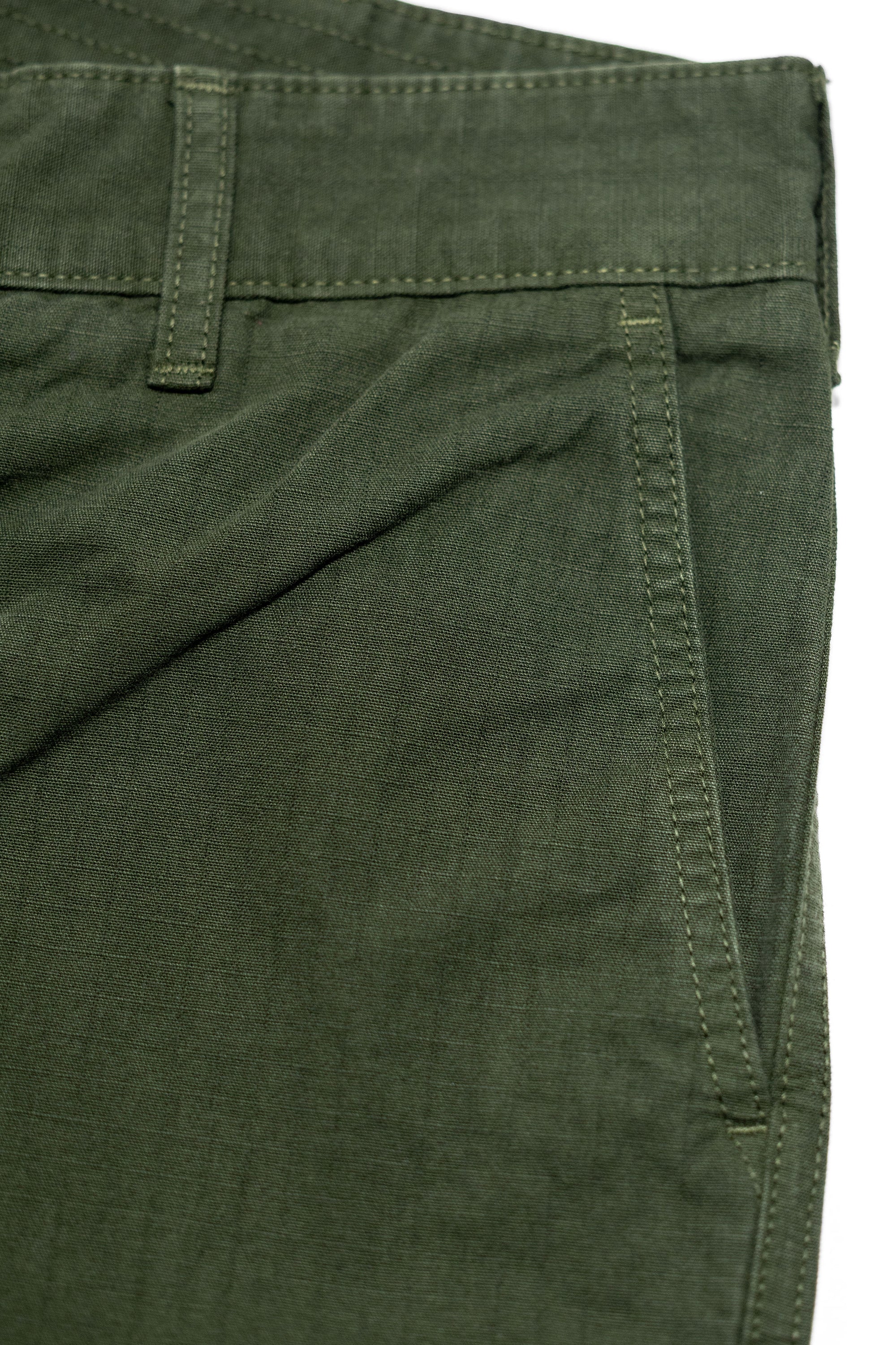 Heimat Textil Journey Short - Military Green Rip Stop Cotton