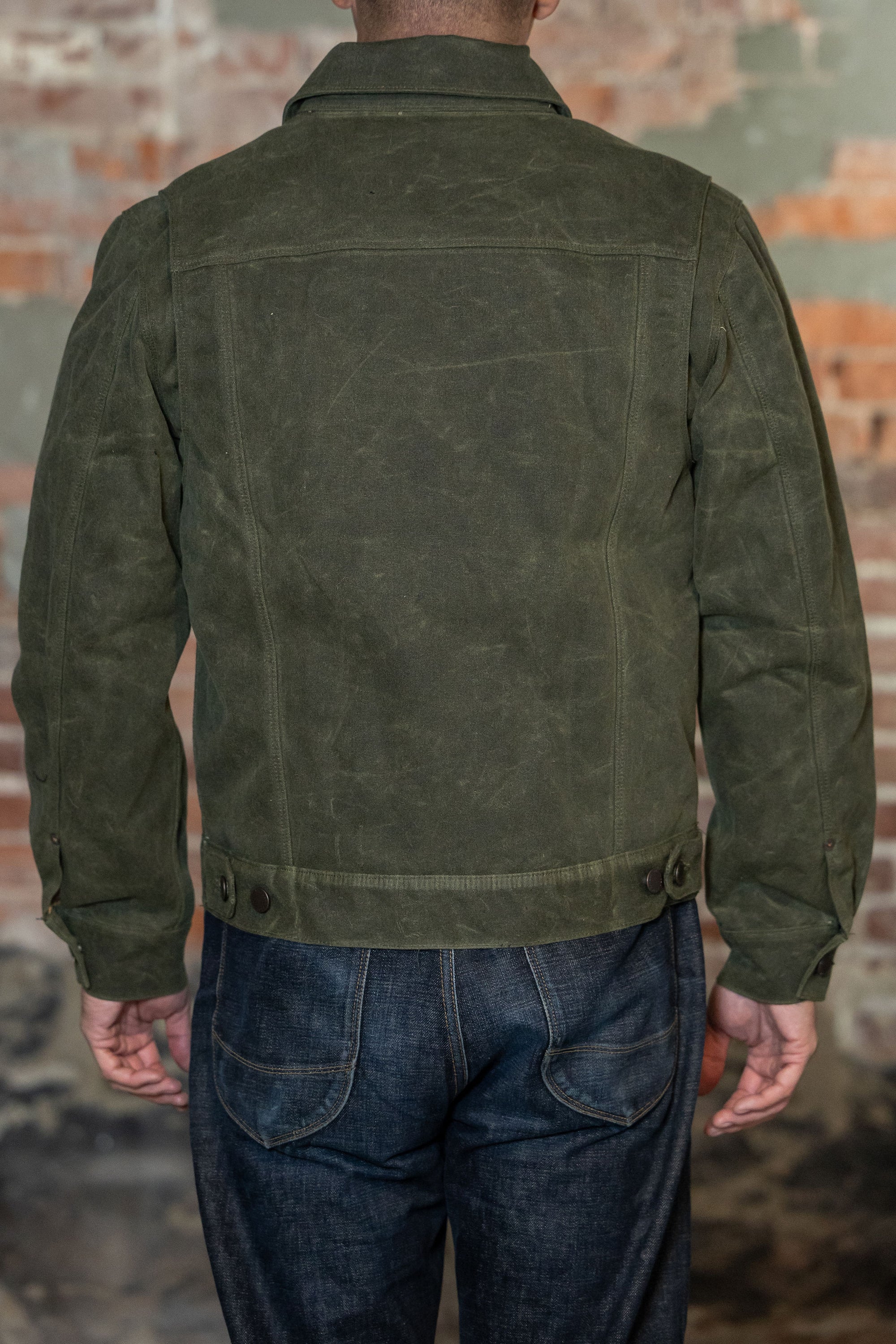 Freenote Cloth Riders Jacket Heavy Waxed Canvas - Olive Alpaca