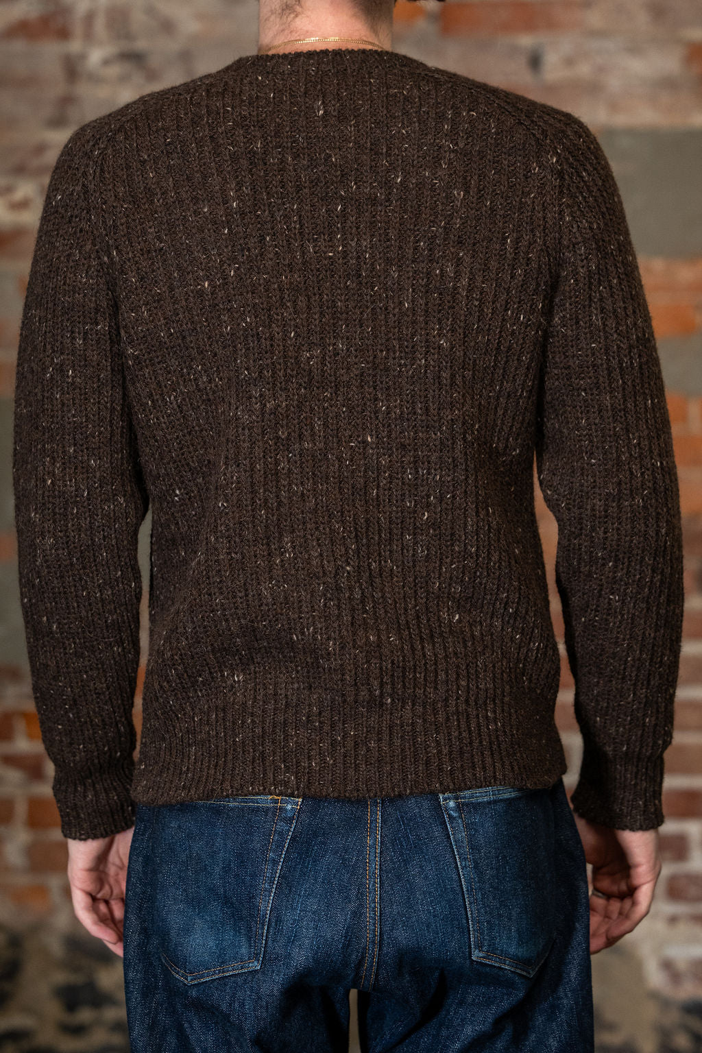 3sixteen Fisherman Cardigan - Umber Tweed