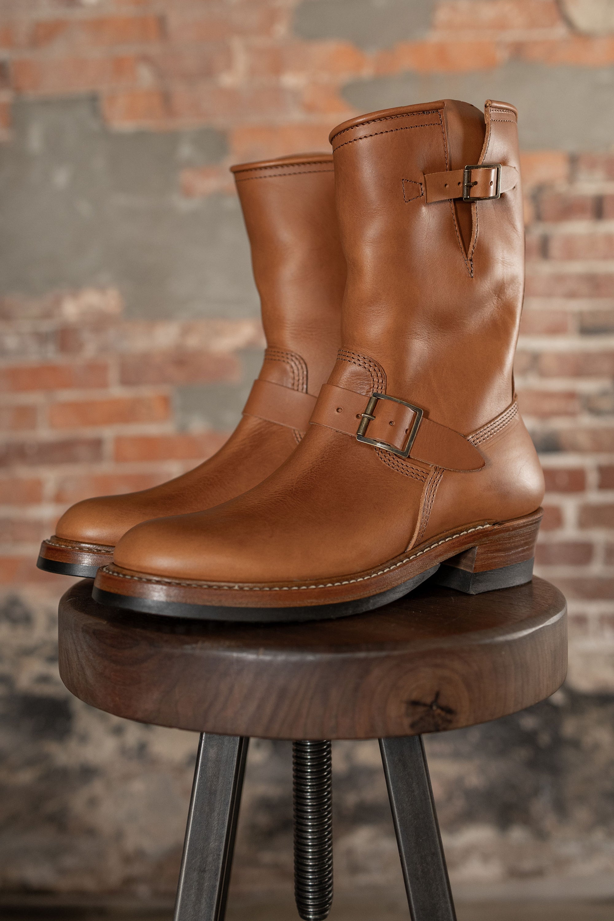 John Lofgren Wabash Engineer Boots - Badalassi Carlo Cognac